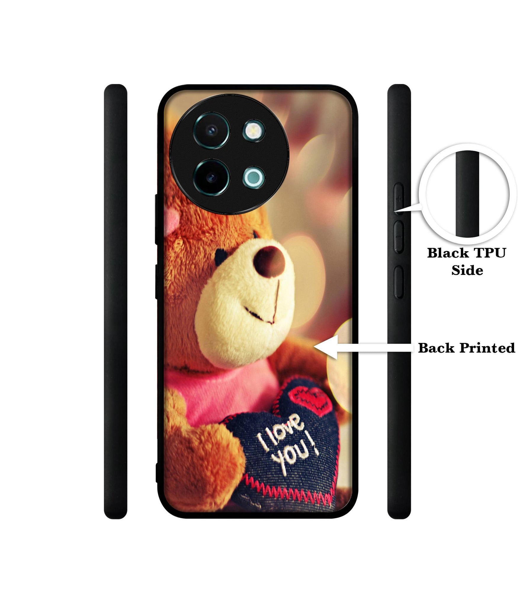 Teddy Bear Design Designer 2D Printed Back Case Cover for Vivo Y38 5G / Y58 5G