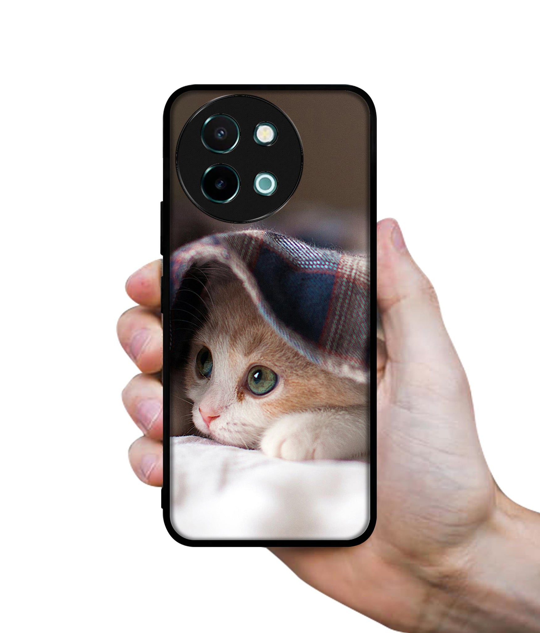 Sleepy Kitten Design Designer 2D Printed Back Case Cover for Vivo Y38 5G / Y58 5G