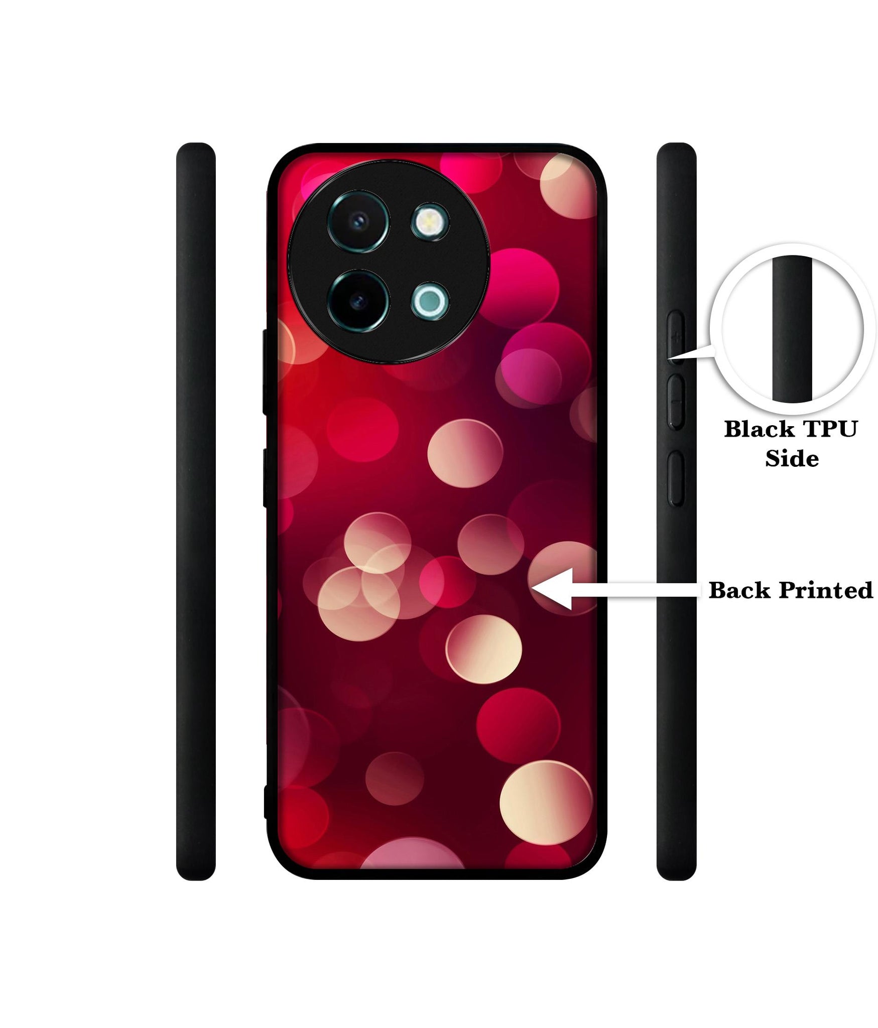 3D Circles Design Designer 2D Printed Back Case Cover for Vivo Y38 5G / Y58 5G