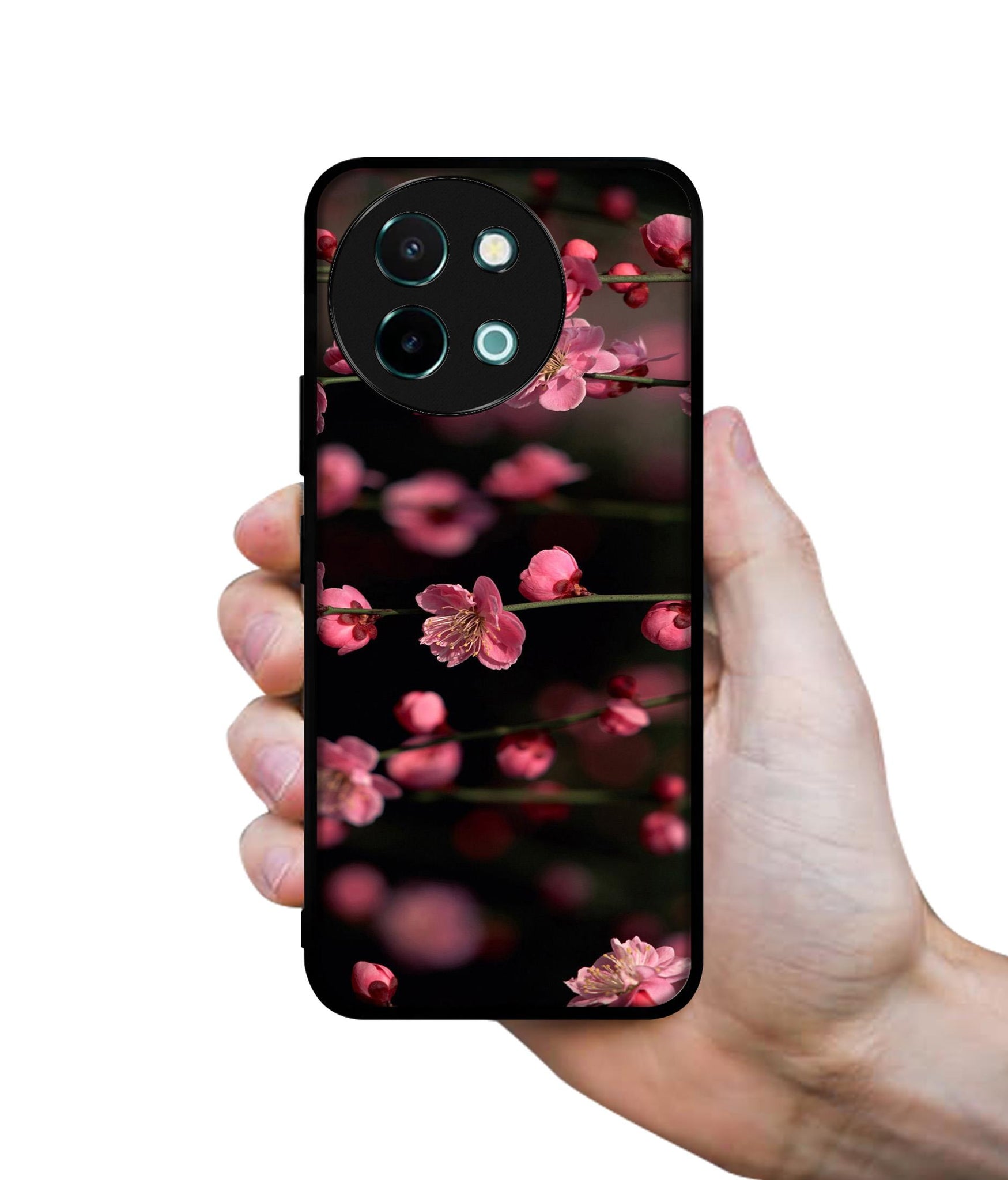 Pink Flowers Design Designer 2D Printed Back Case Cover for Vivo Y38 5G / Y58 5G