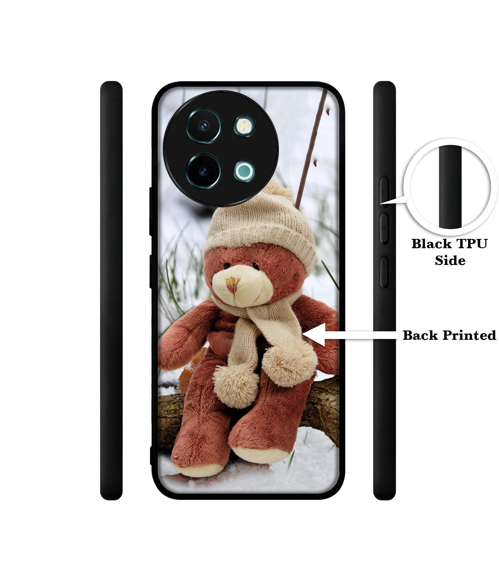 Woolen Bear Design Designer 2D Printed Back Case Cover for Vivo Y38 5G / Y58 5G