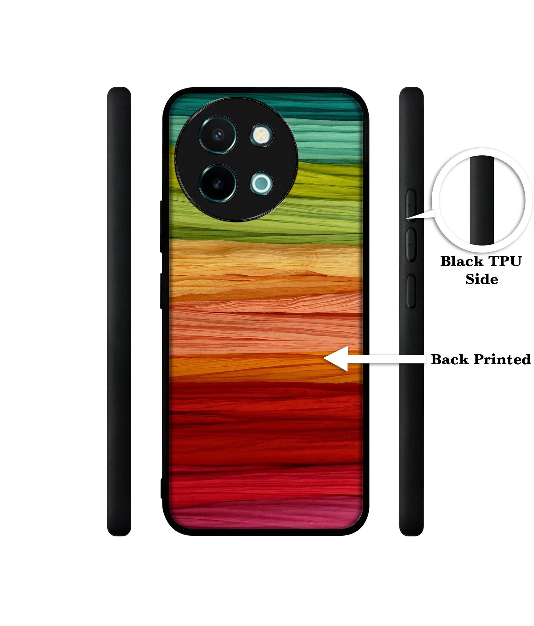 Colorful Thread Design Designer 2D Printed Back Case Cover for Vivo Y38 5G / Y58 5G