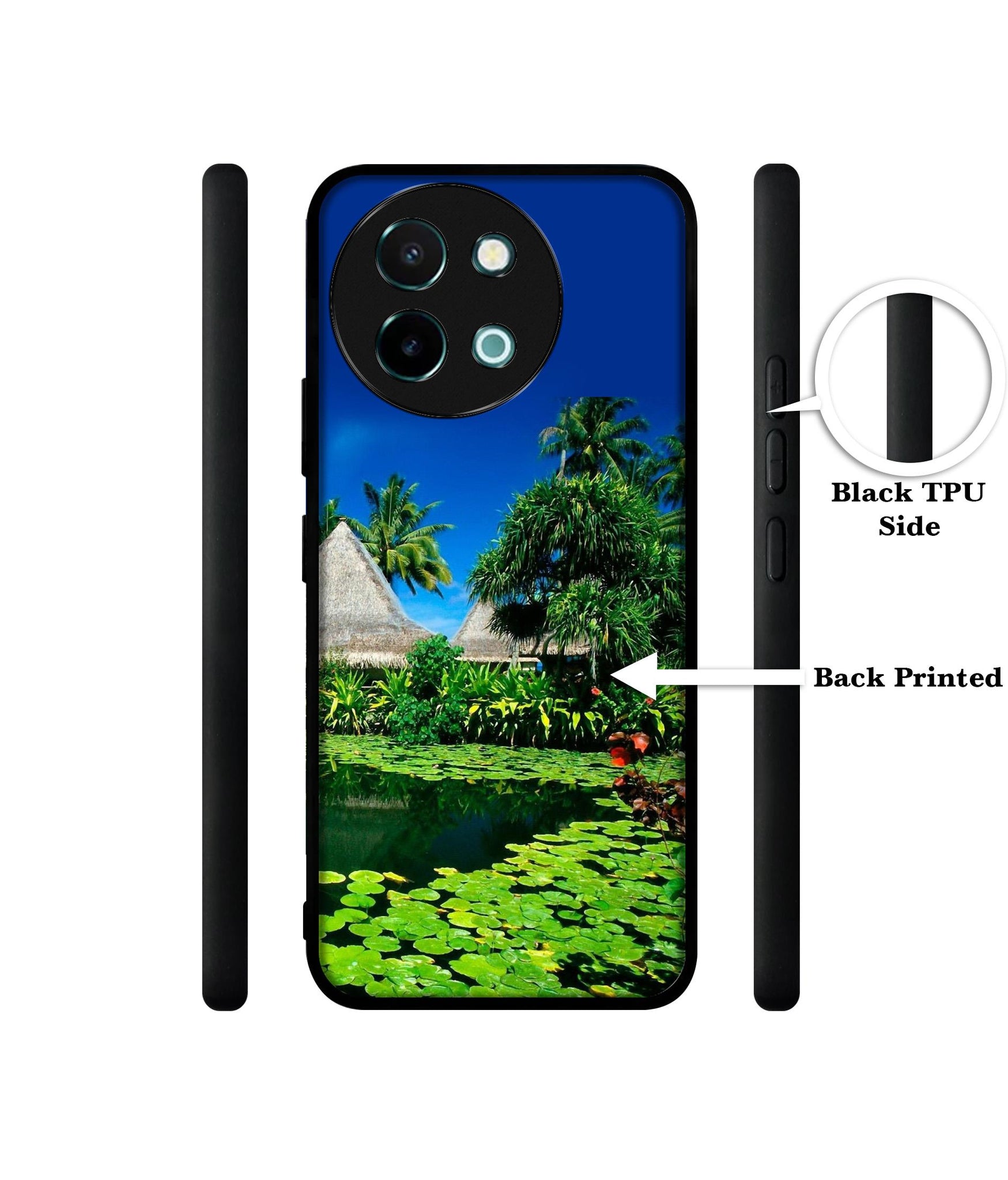 Tropics Water Design Designer 2D Printed Back Case Cover for Vivo Y38 5G / Y58 5G