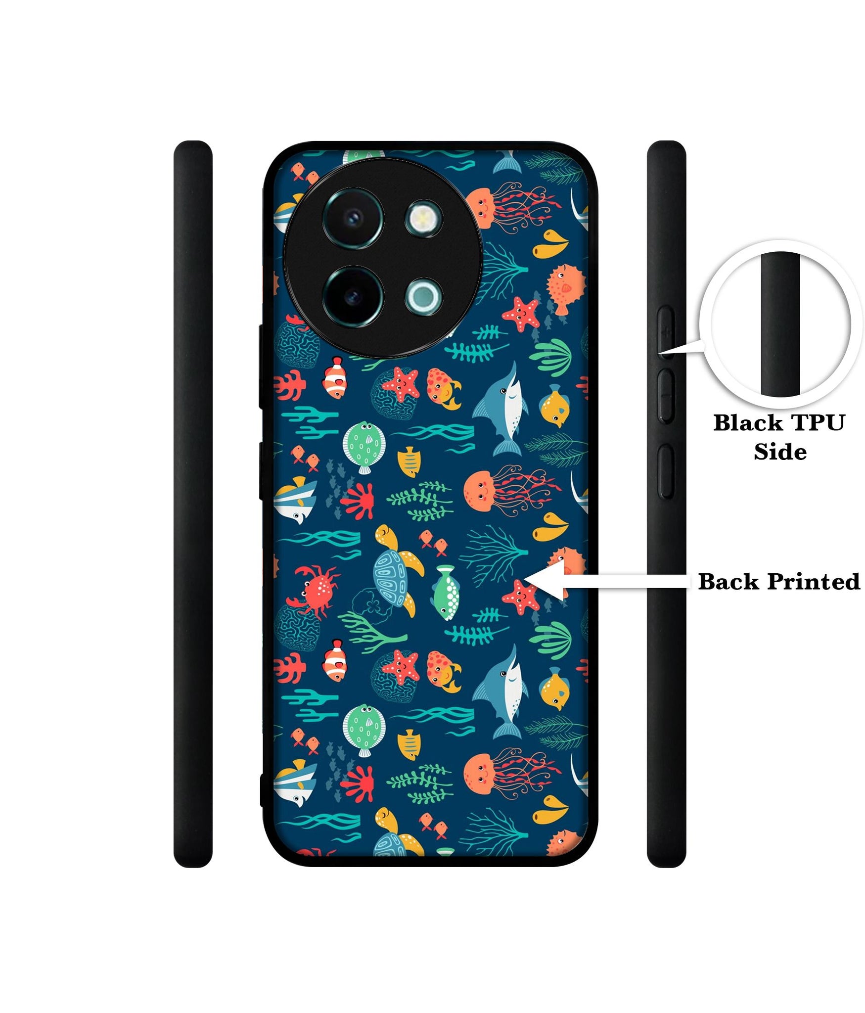 Aquarium Texture Design Designer 2D Printed Back Case Cover for Vivo Y38 5G / Y58 5G