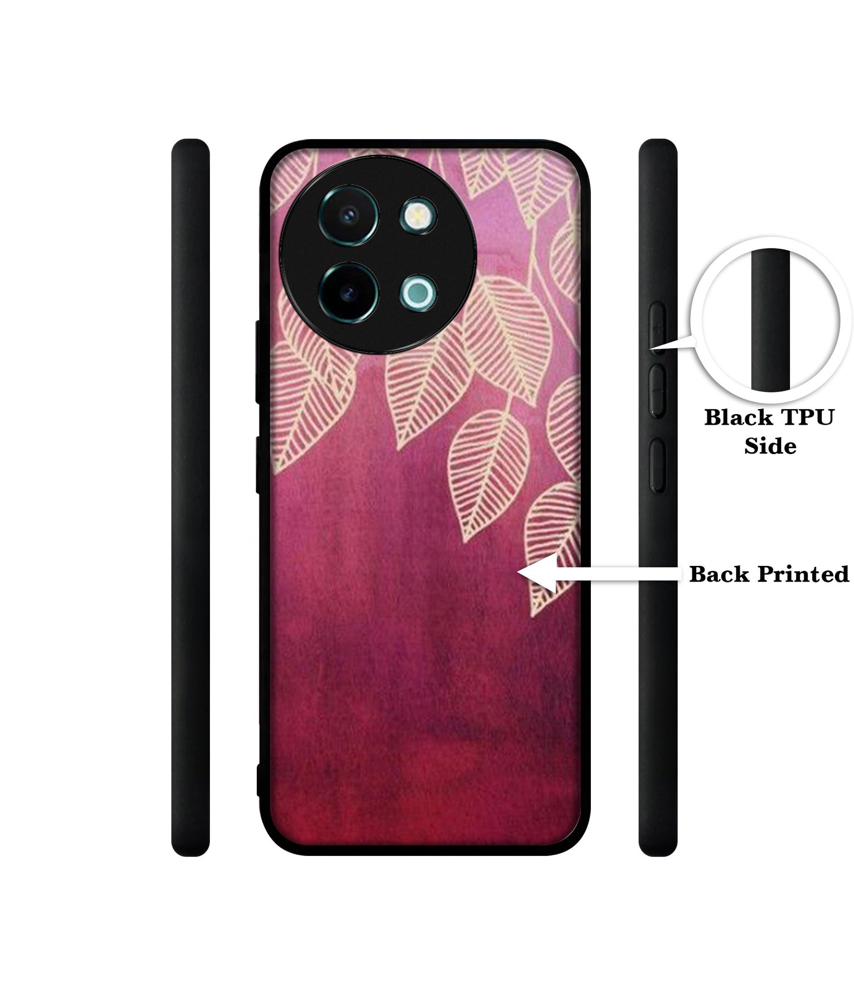 Leaf Pattern Design Designer 2D Printed Back Case Cover for Vivo Y38 5G / Y58 5G