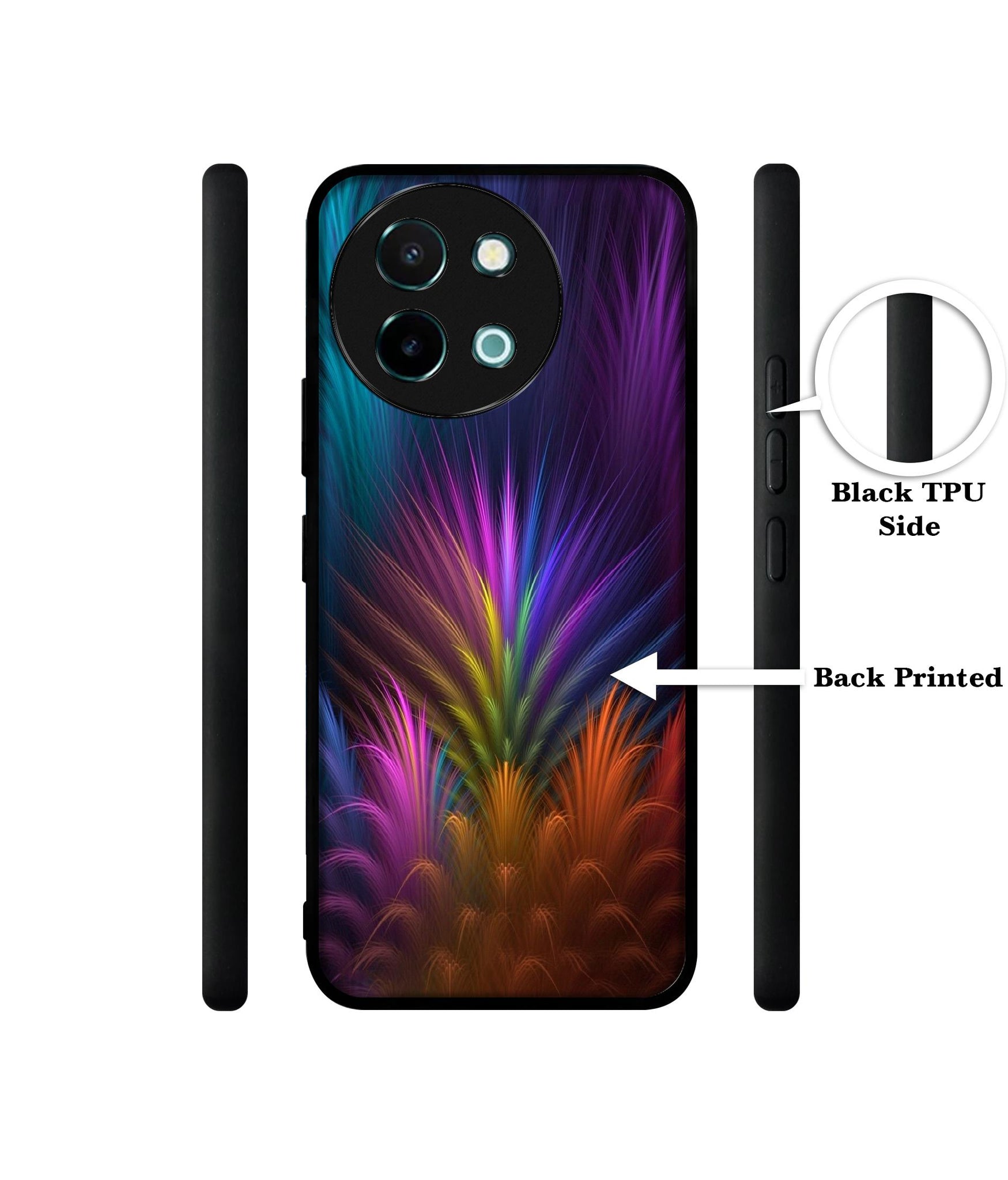 Multicoloured Design Designer 2D Printed Back Case Cover for Vivo Y38 5G / Y58 5G