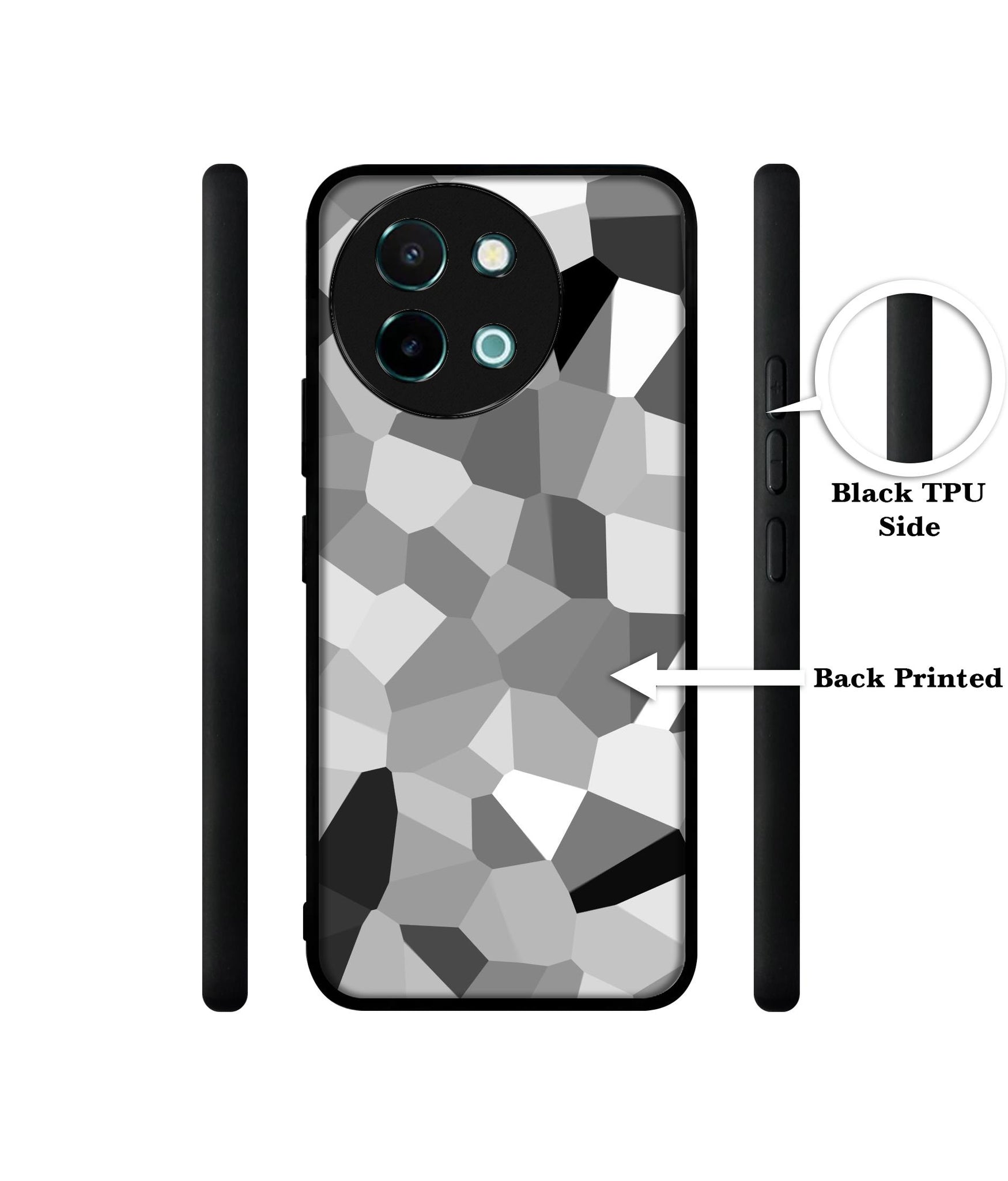Black & White Mathematical Shape Design Designer 2D Printed Back Case Cover for Vivo Y38 5G / Y58 5G