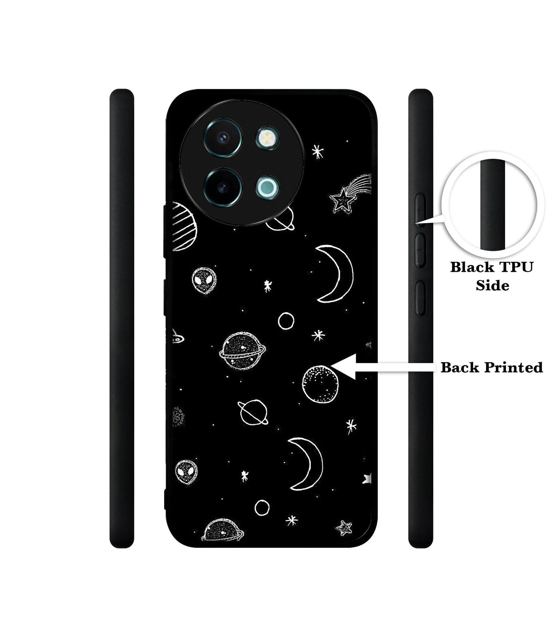 Space Stars Universe Design Designer 2D Printed Back Case Cover for Vivo Y38 5G / Y58 5G