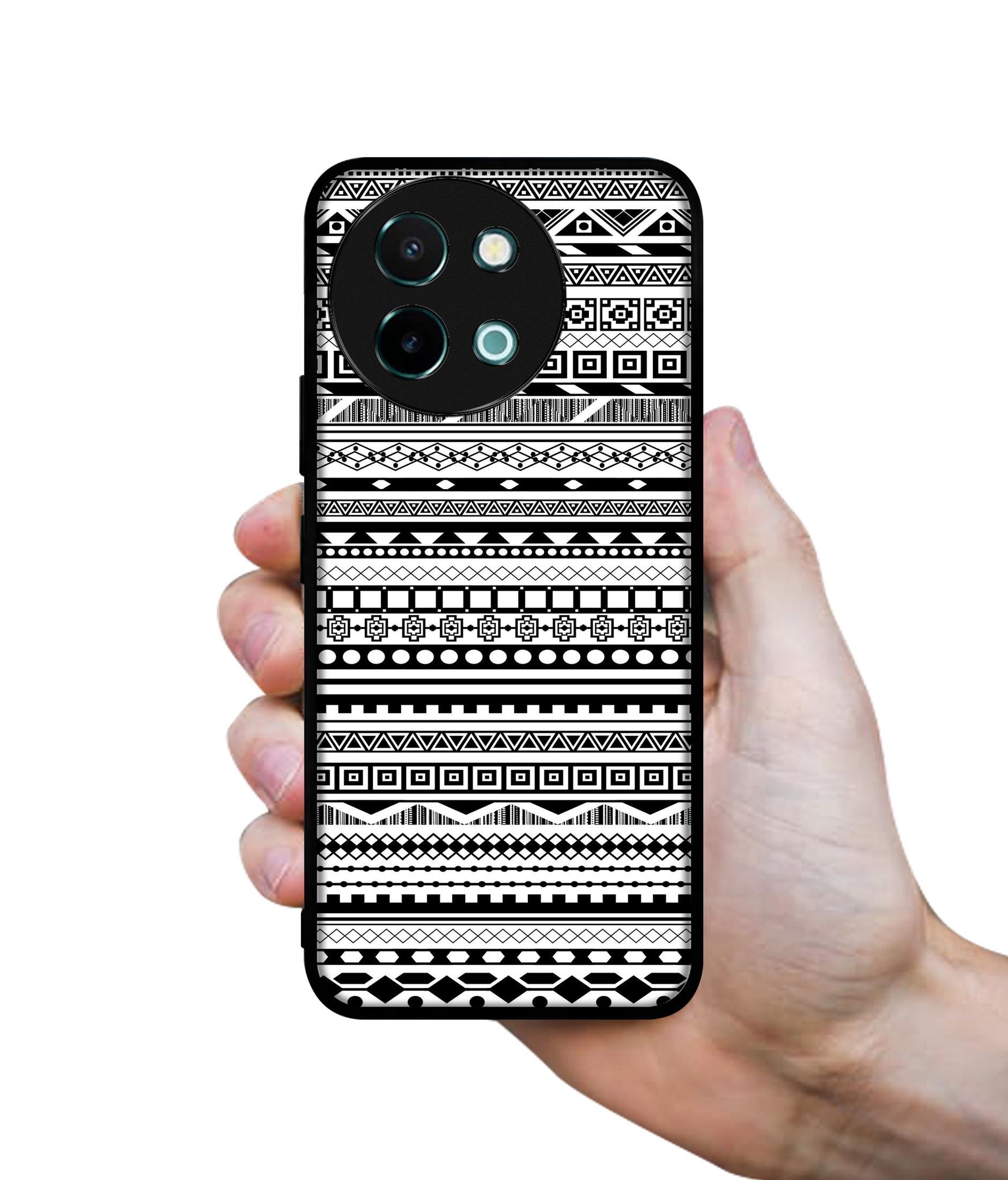 Black & White Patterns Design Designer 2D Printed Back Case Cover for Vivo Y38 5G / Y58 5G