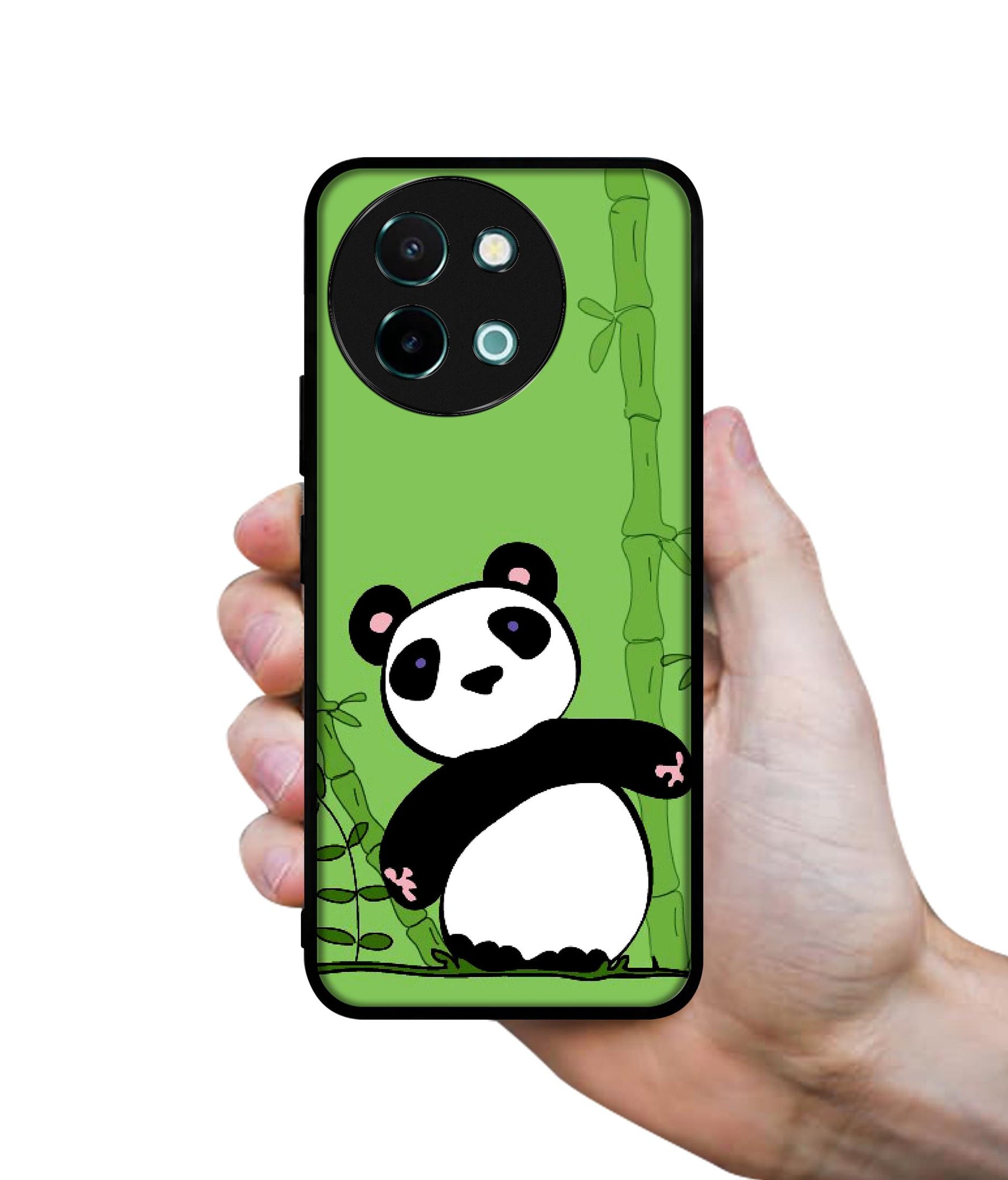 Panda with Bamboo Design Designer 2D Printed Back Case Cover for Vivo Y38 5G / Y58 5G