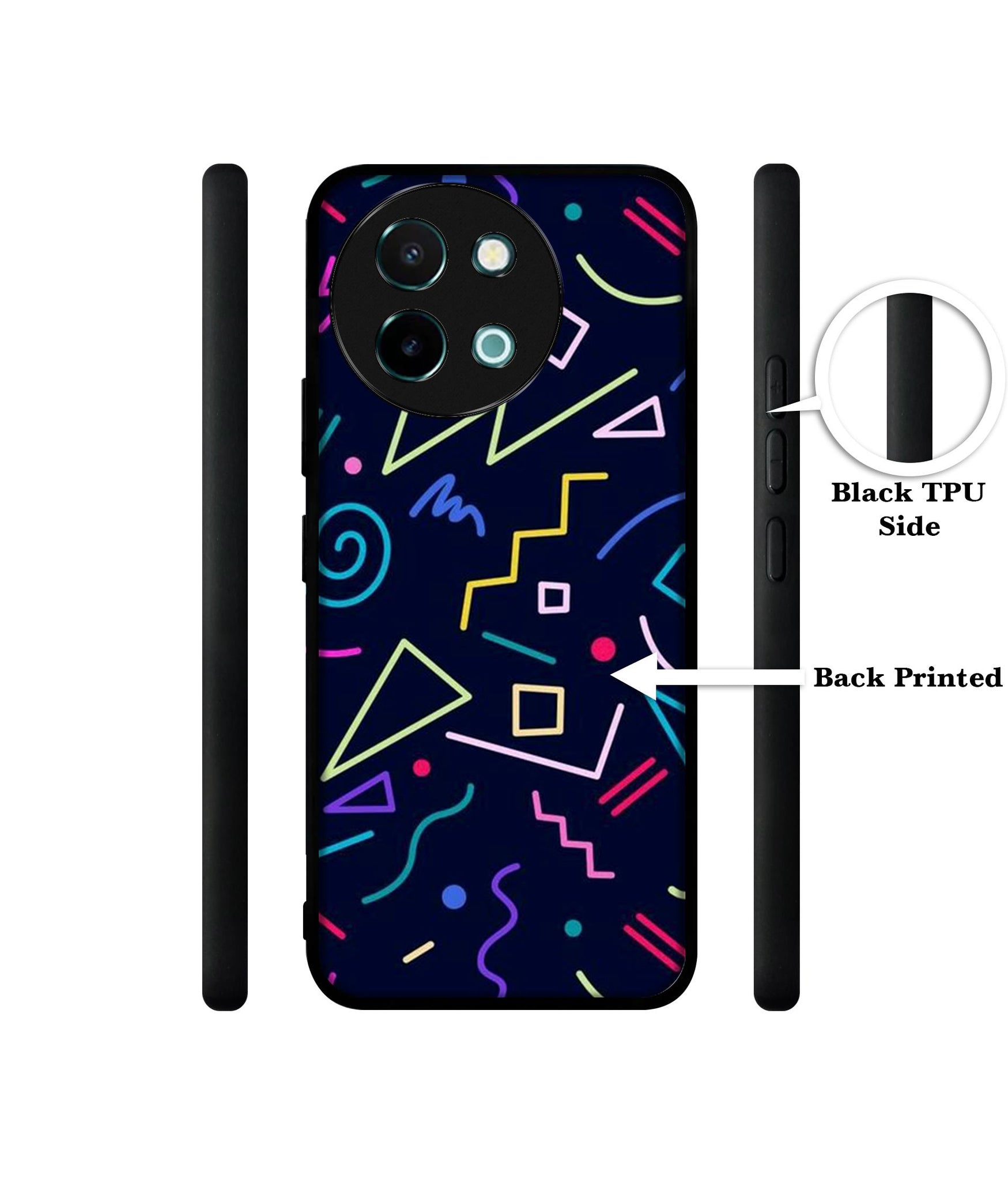 Retro Abstract Design Designer 2D Printed Back Case Cover for Vivo Y38 5G / Y58 5G