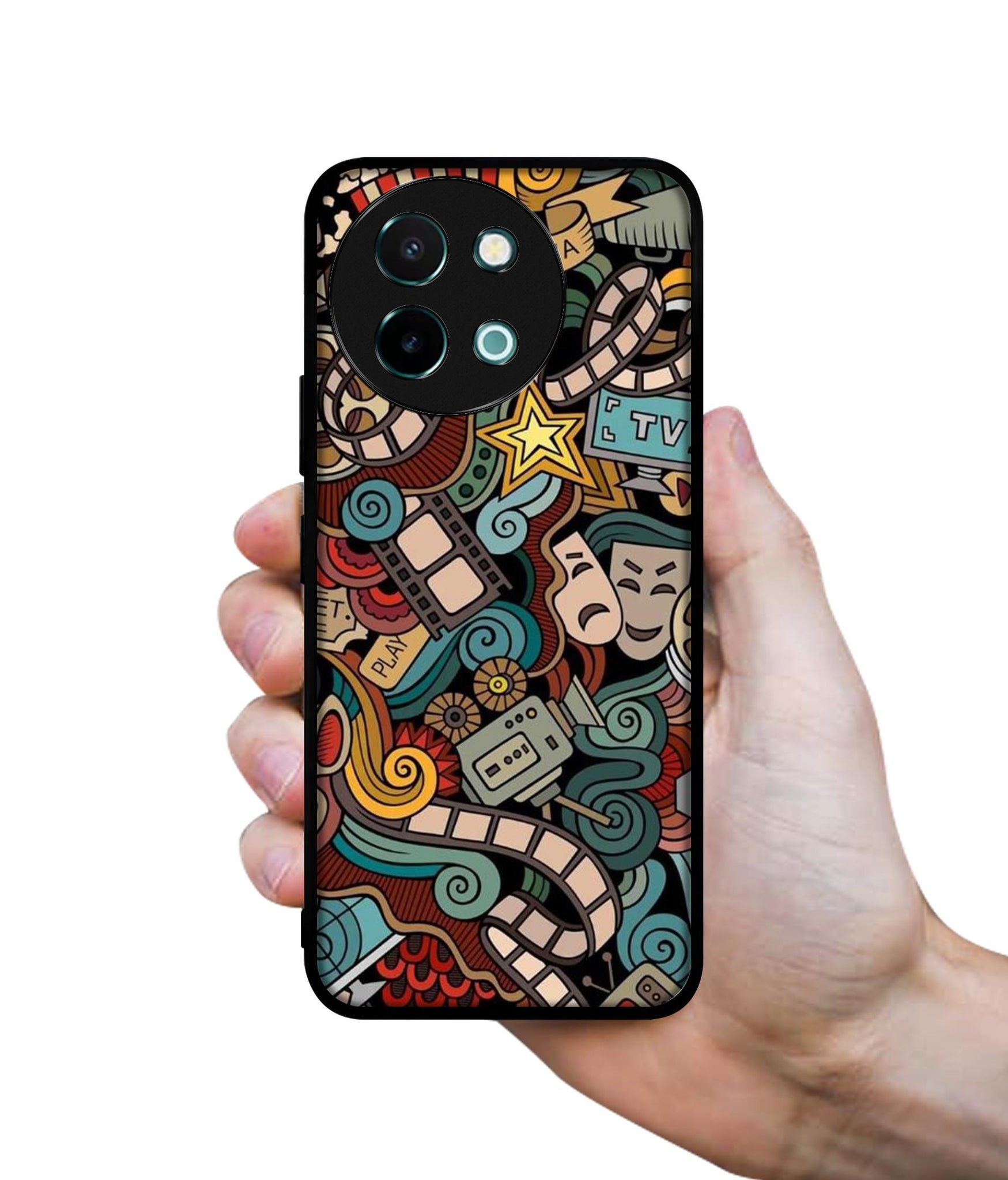 Movies Design Designer 2D Printed Back Case Cover for Vivo Y38 5G / Y58 5G