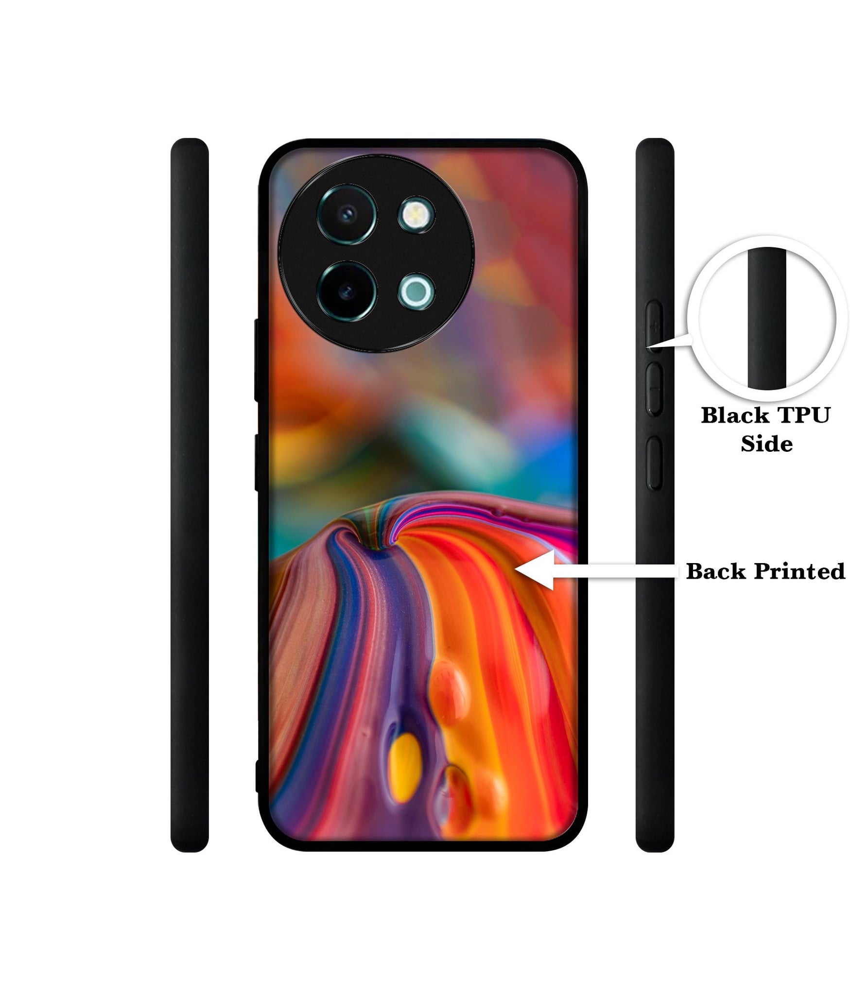 Rainbow Colors Designer 2D Printed Back Case Cover for Vivo Y38 5G / Y58 5G