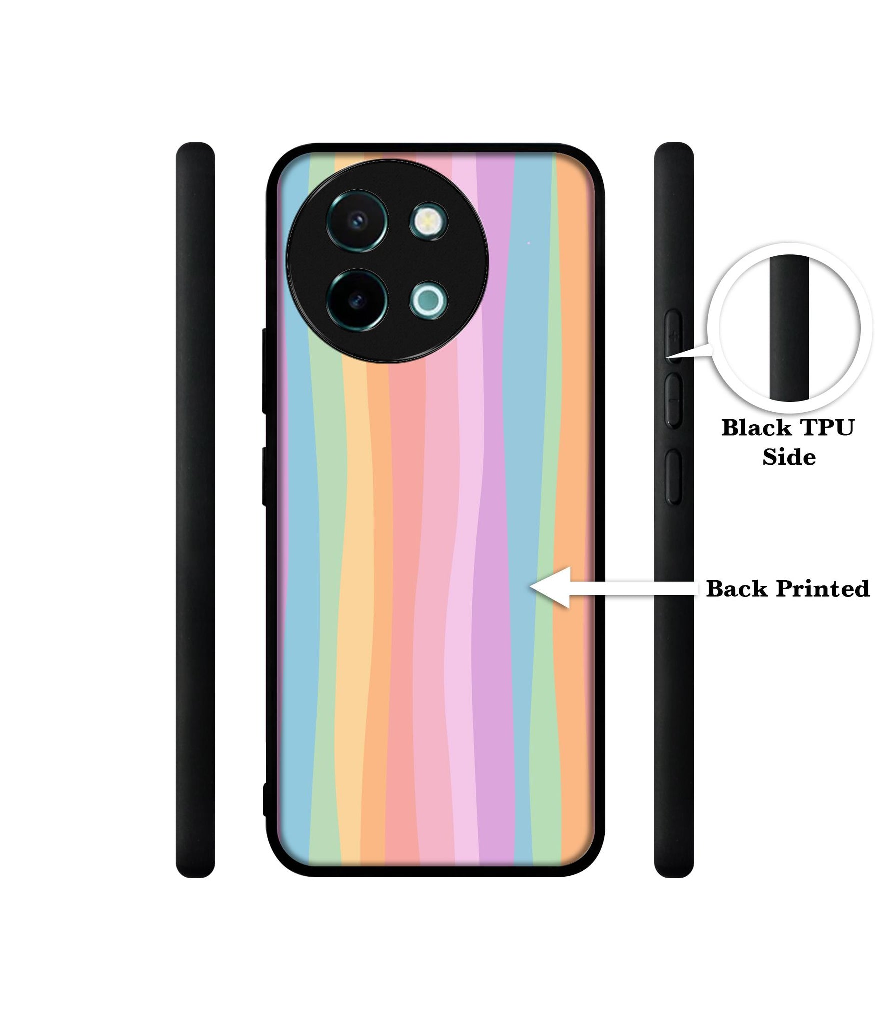 Cool Rainbow Design Designer 2D Printed Back Case Cover for Vivo Y38 5G / Y58 5G