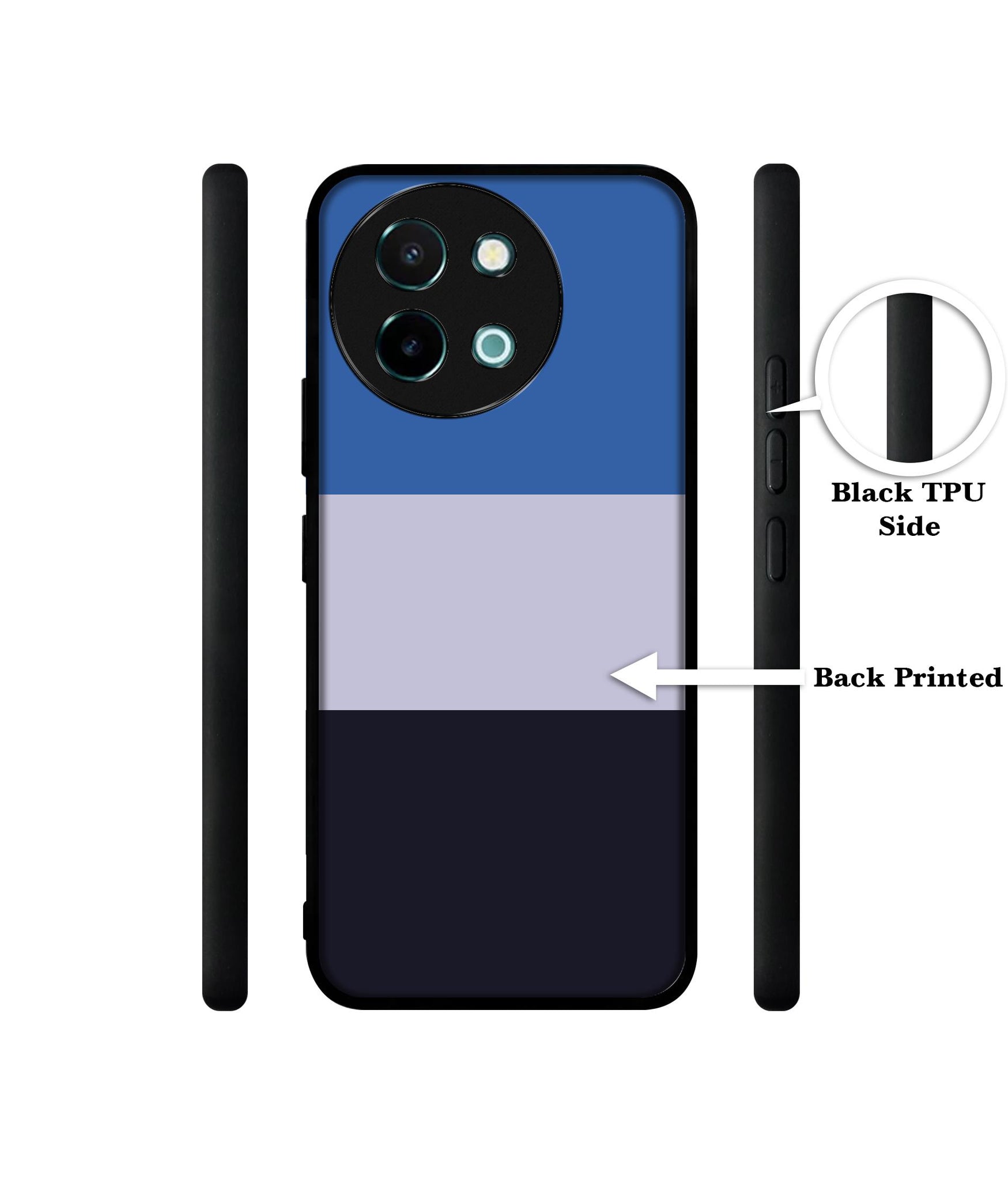 Three Color Stripes Design Designer 2D Printed Back Case Cover for Vivo Y38 5G / Y58 5G