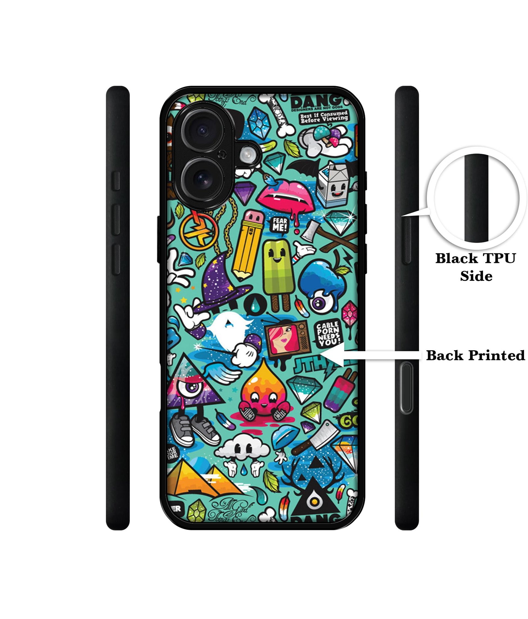 Crazy Design Designer 2D Printed Back Case Cover for Apple iPhone 16