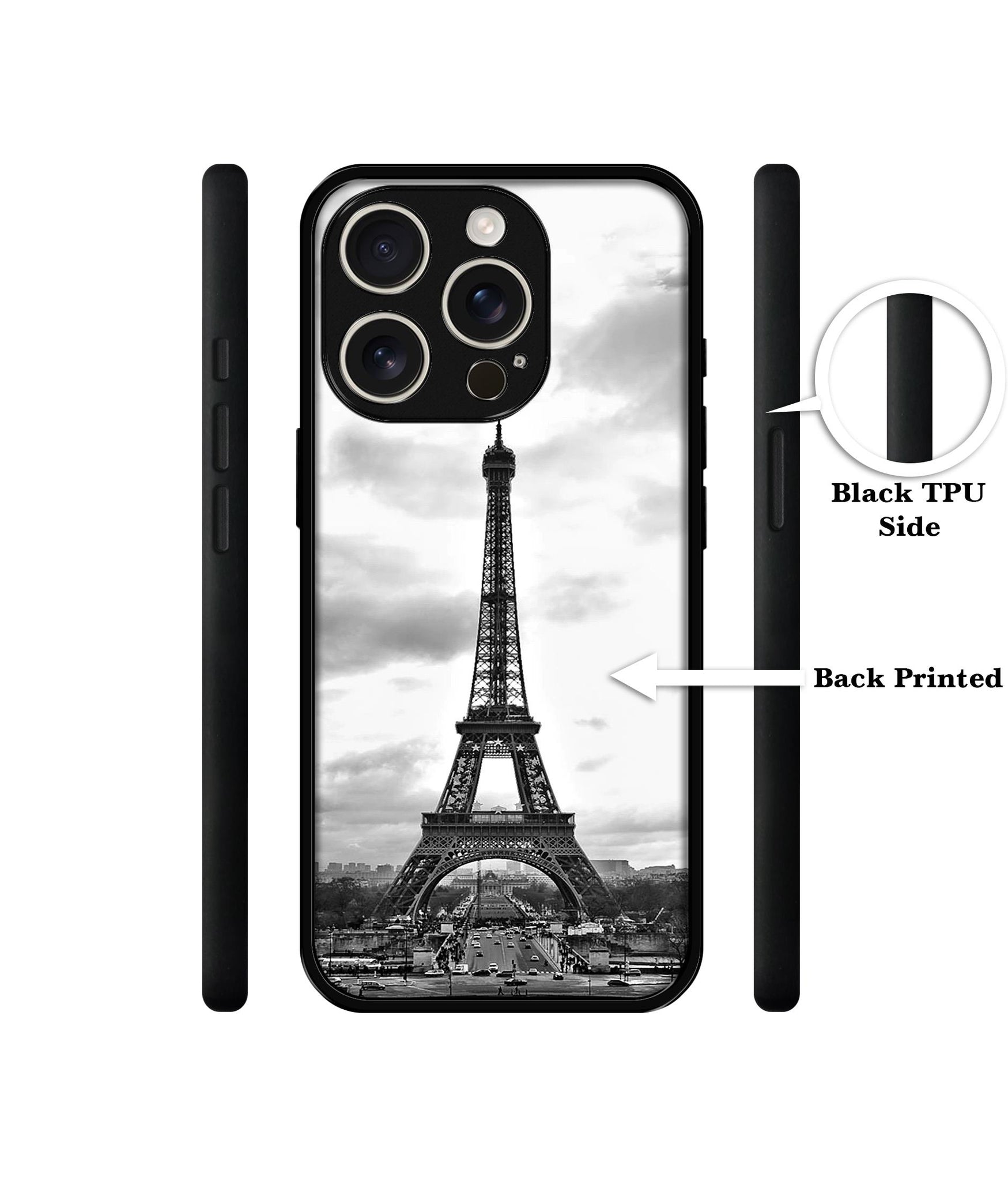 Eiffel Tower Design Designer 2D Printed Back Case Cover for Apple iPhone 16 Pro