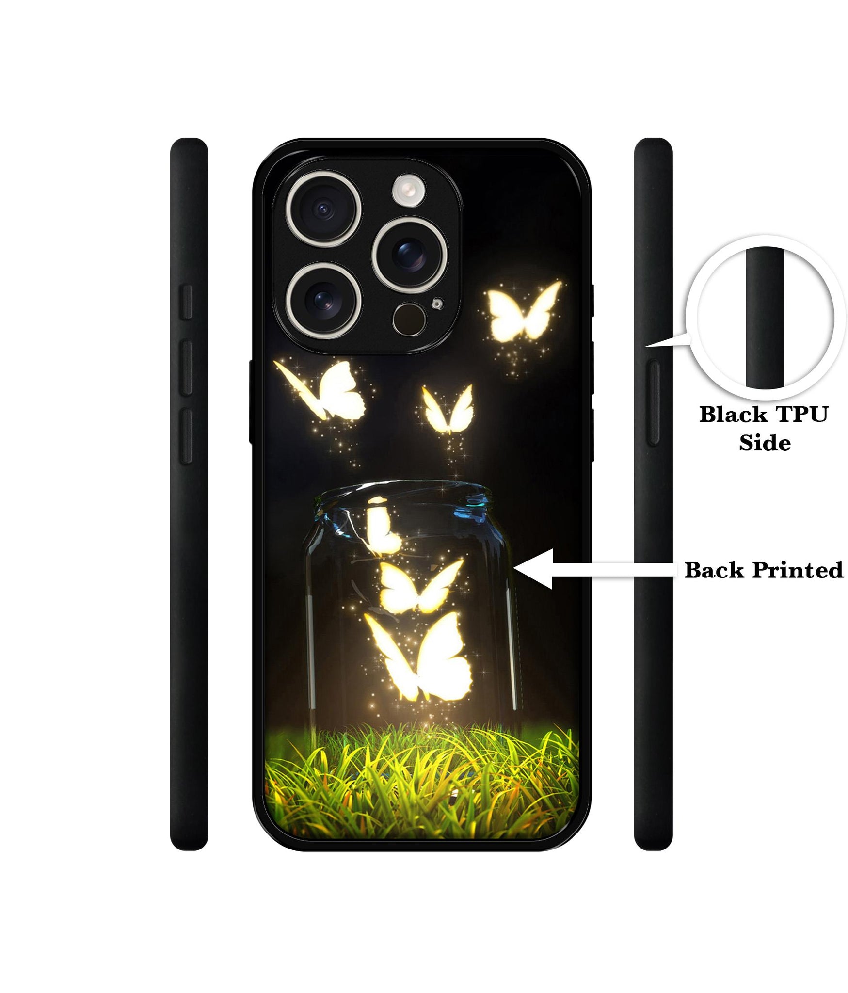 Butterfly Design Designer 2D Printed Back Case Cover for Apple iPhone 16 Pro