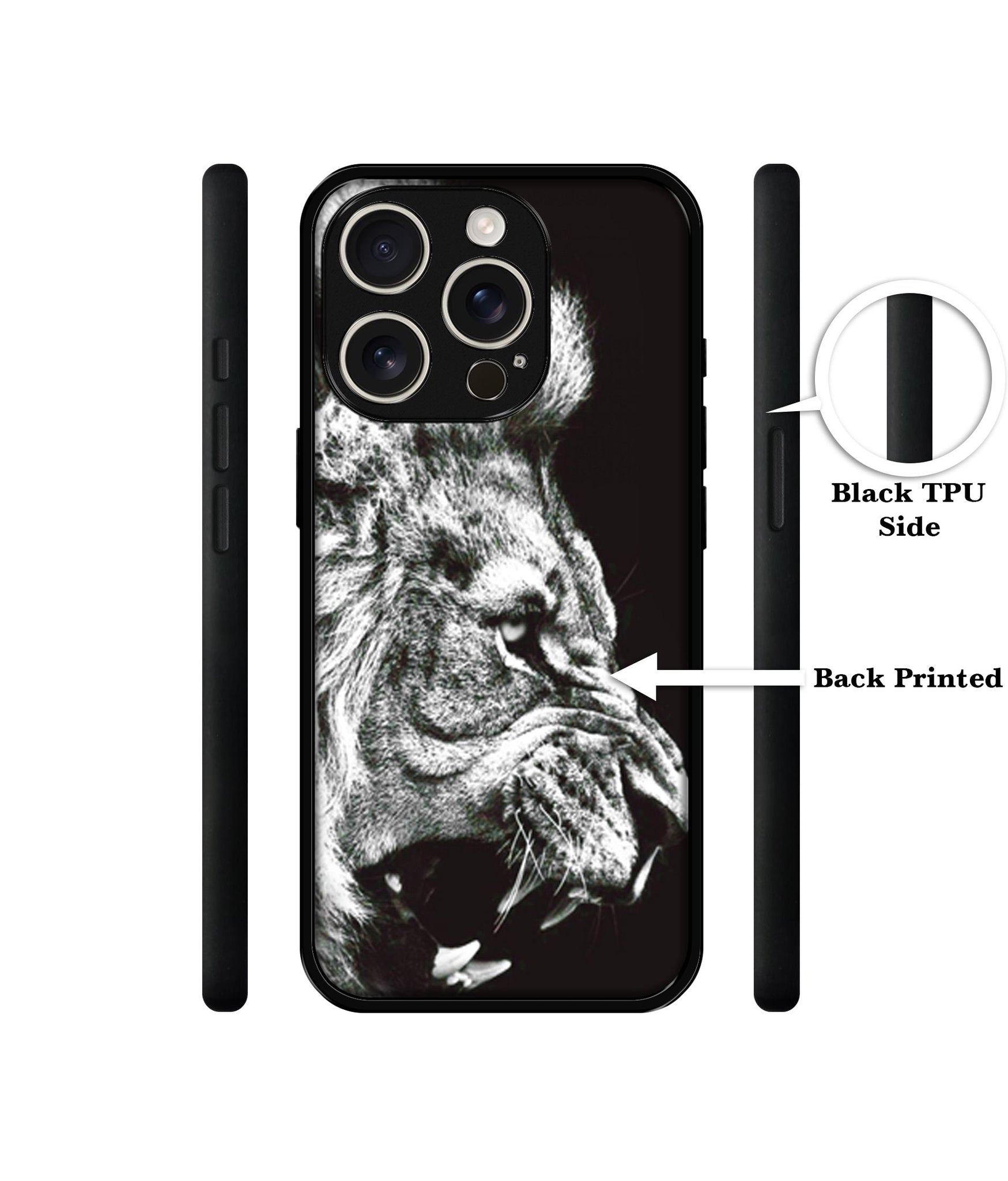 Angry Lion Design Designer 2D Printed Back Case Cover for Apple iPhone 16 Pro