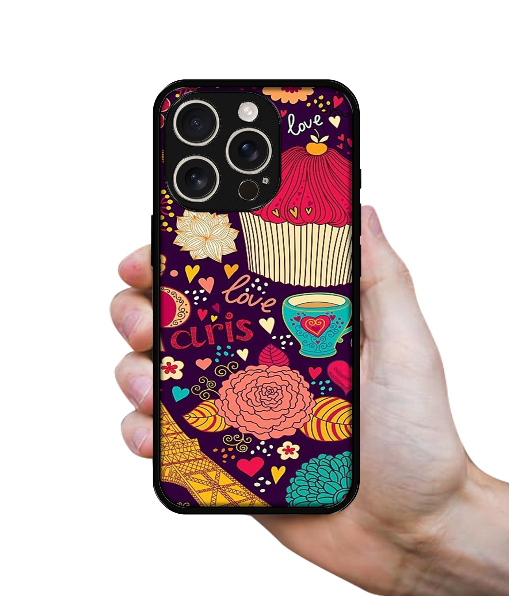 Paris Flower Love Design Designer 2D Printed Back Case Cover for Apple iPhone 16 Pro