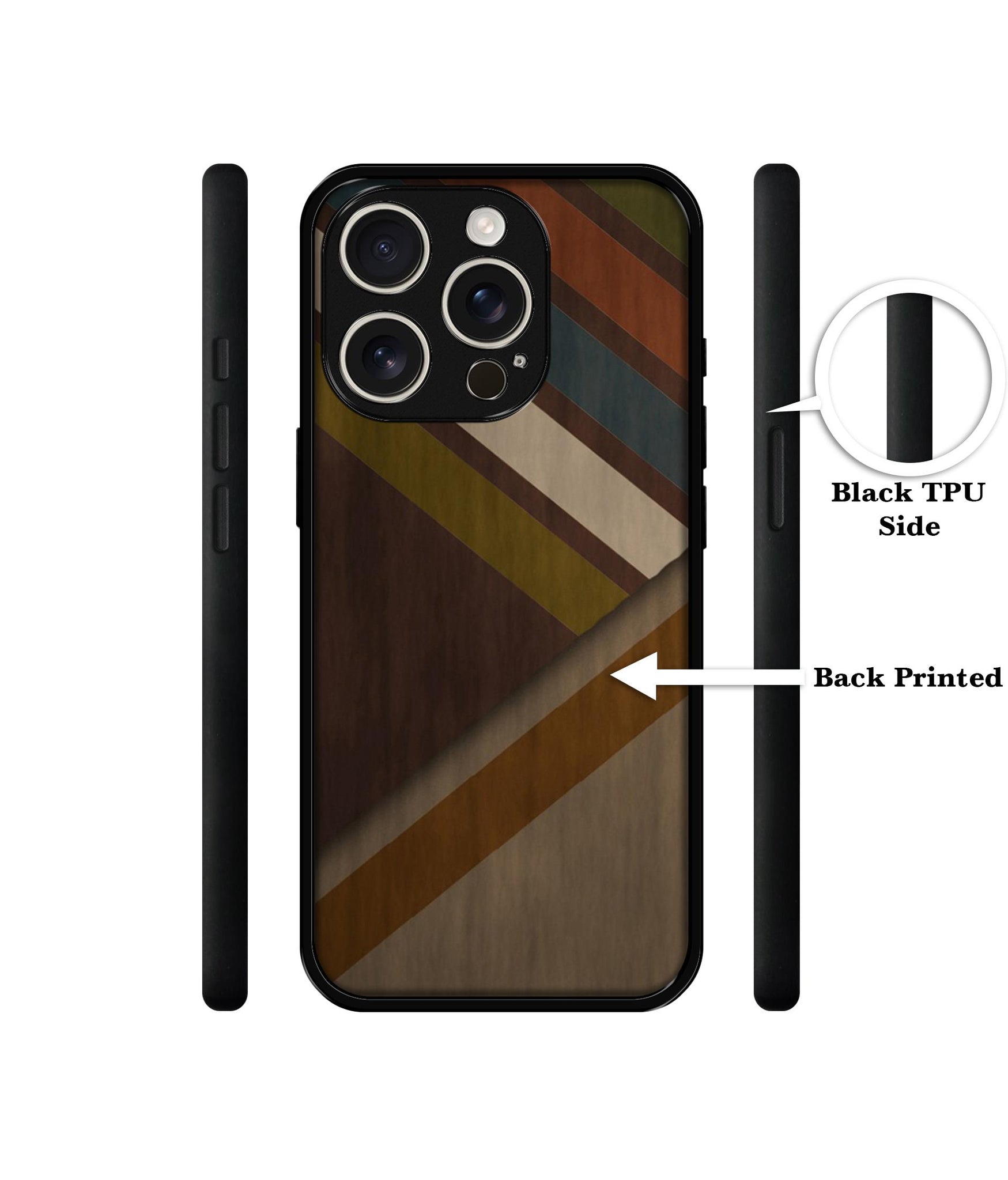 Colorful Wooden Pattern Design Designer 2D Printed Back Case Cover for Apple iPhone 16 Pro