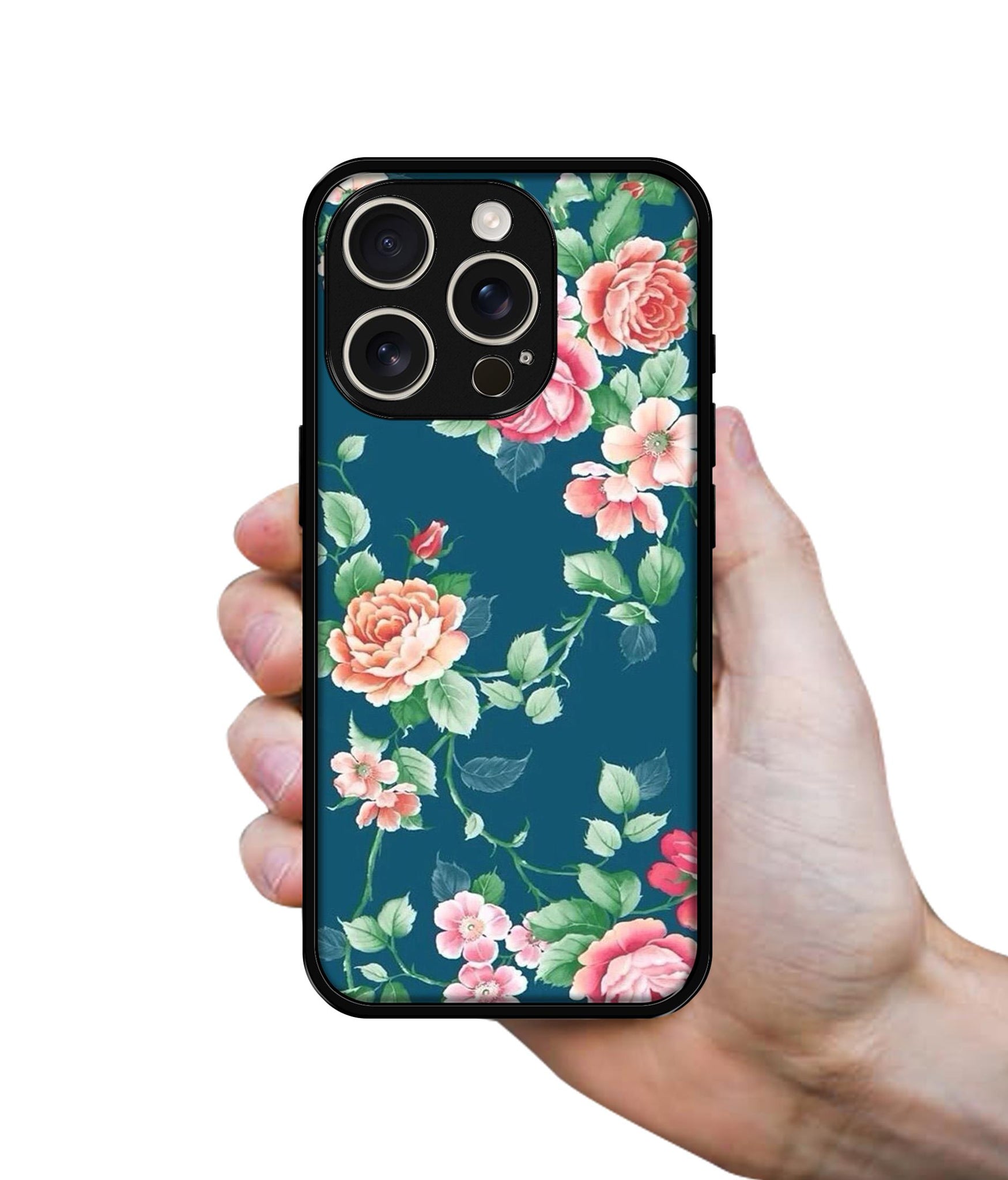 Vintage Floral Design Designer 2D Printed Back Case Cover for Apple iPhone 16 Pro