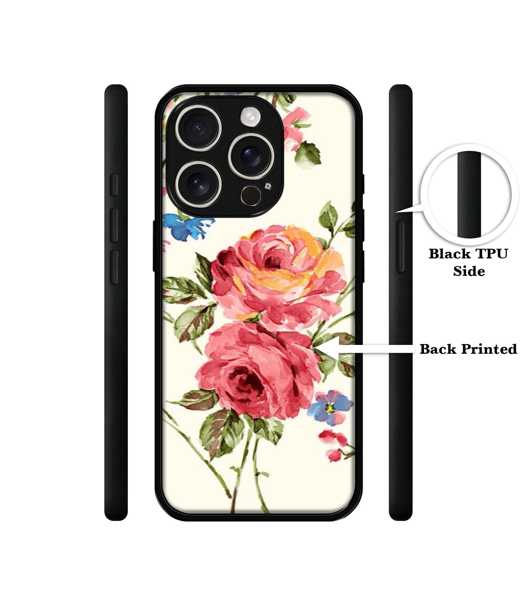 Vintage Painting Flower Design Designer 2D Printed Back Case Cover for Apple iPhone 16 Pro