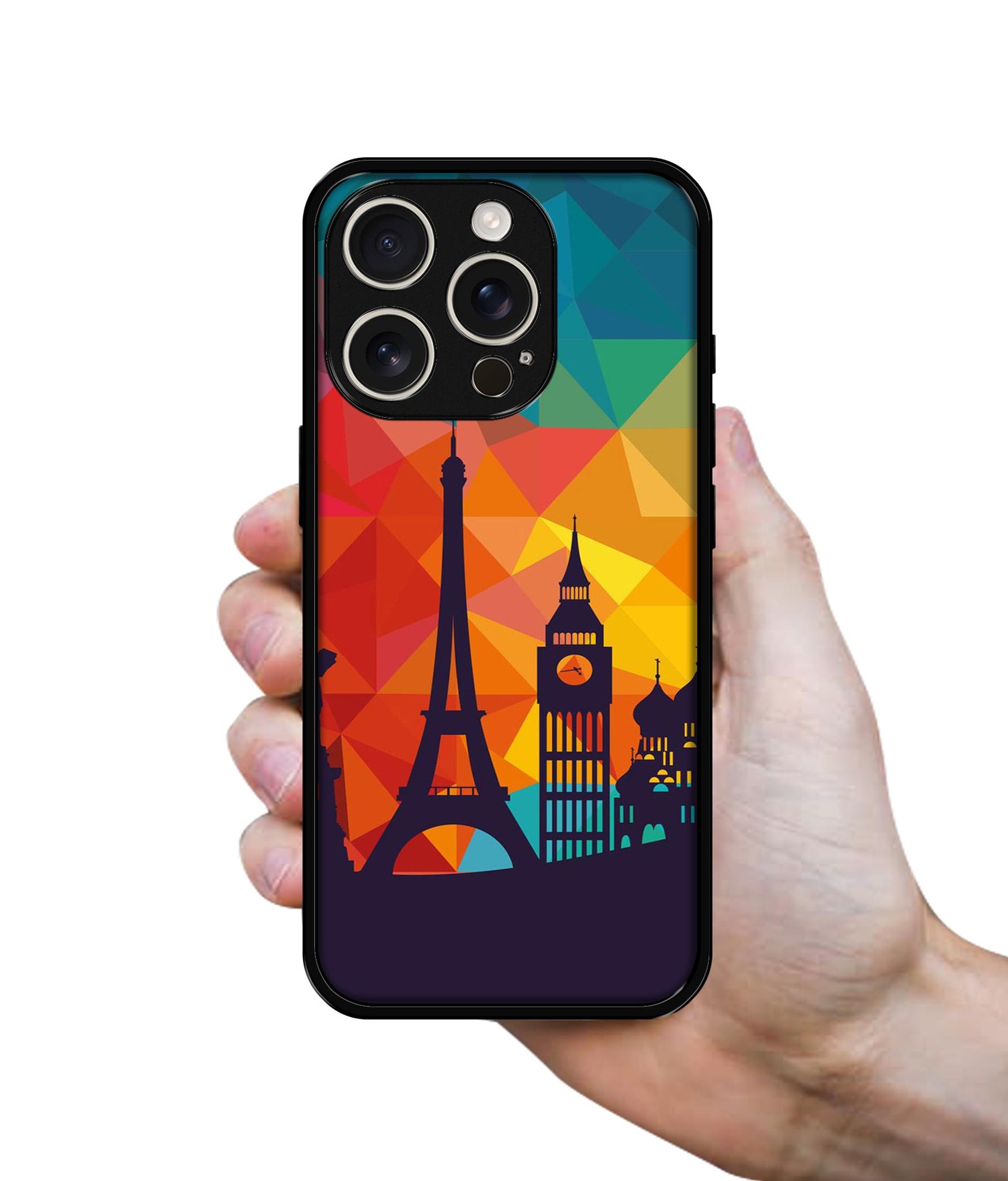 Colored Paris Design Designer 2D Printed Back Case Cover for Apple iPhone 16 Pro