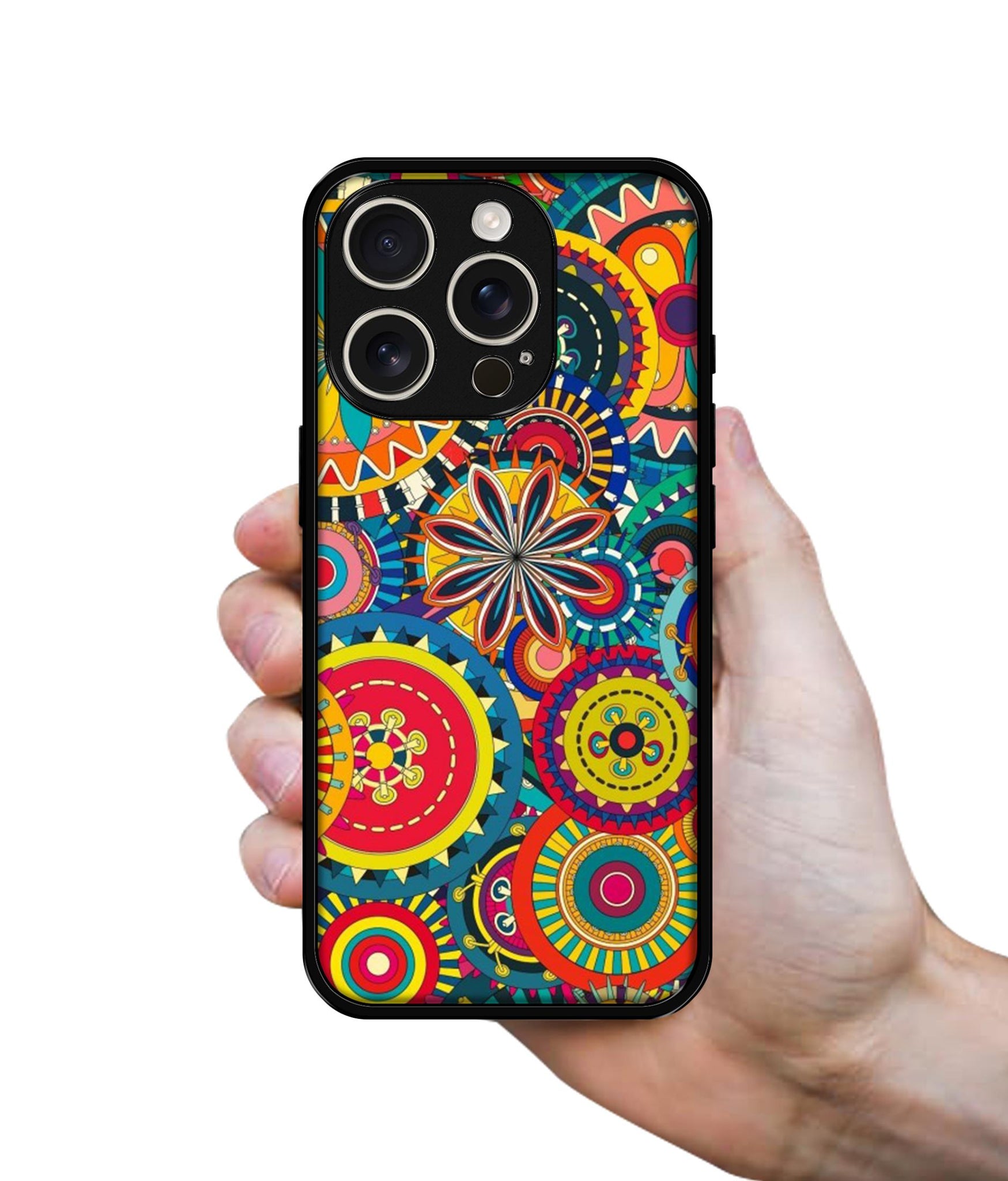 Ring Pattern Print Design Designer 2D Printed Back Case Cover for Apple iPhone 16 Pro