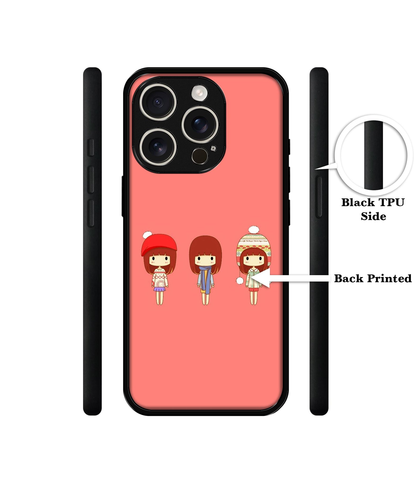 Cute Girls Design Designer 2D Printed Back Case Cover for Apple iPhone 16 Pro