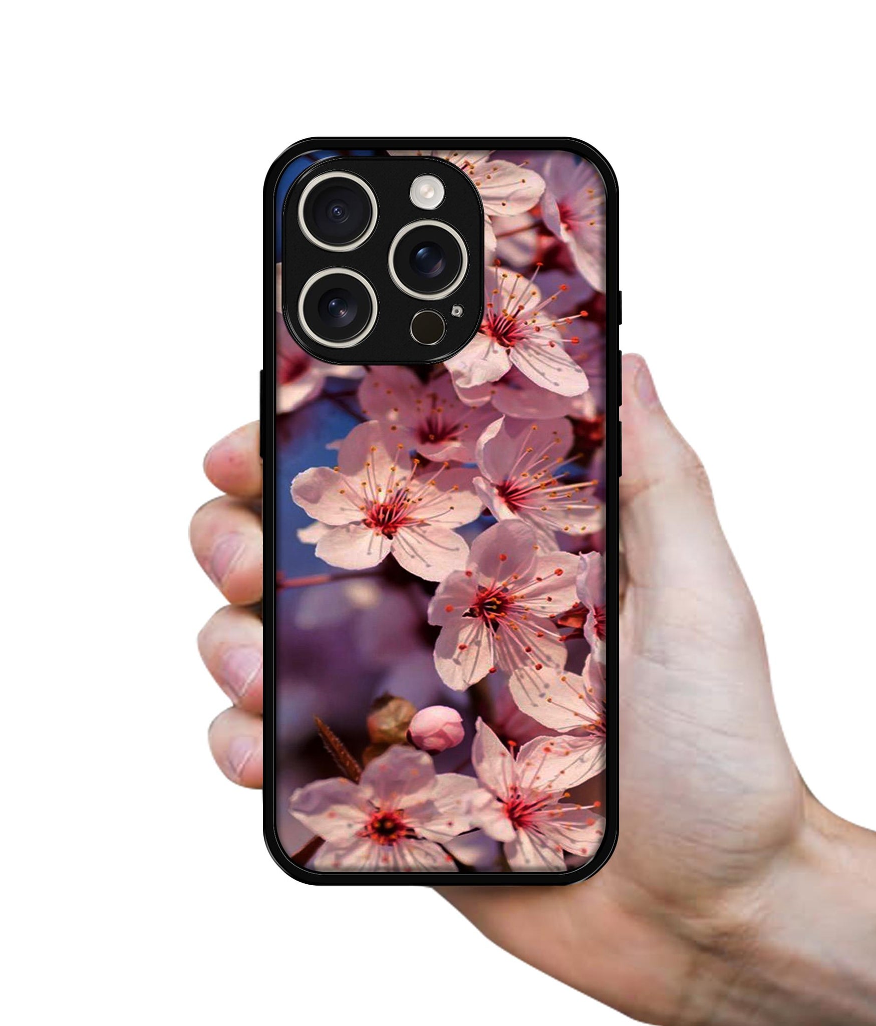 Pink Flowers Pattern Design Designer 2D Printed Back Case Cover for Apple iPhone 16 Pro