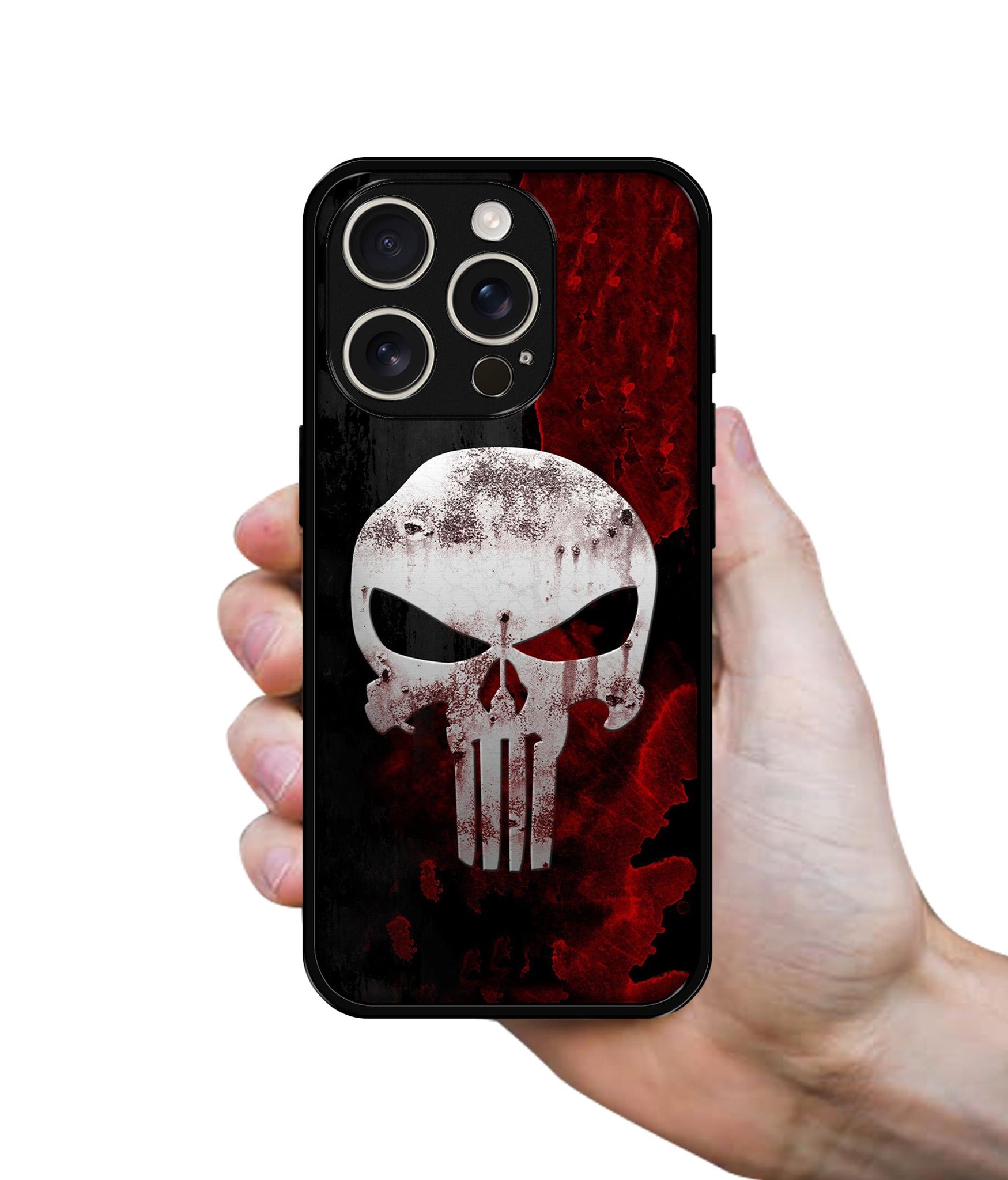 Punisher Skull Design Designer 2D Printed Back Case Cover for Apple iPhone 16 Pro