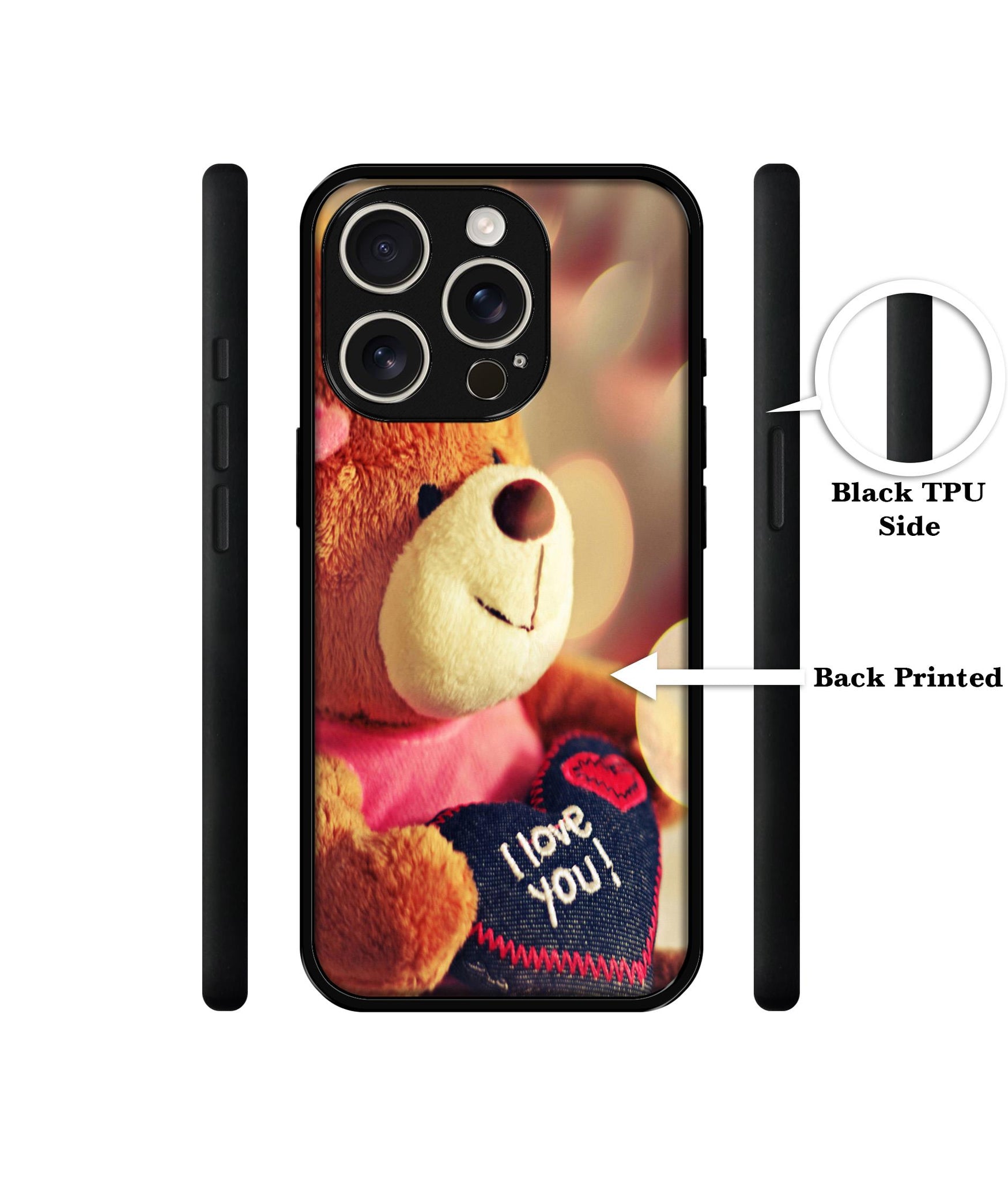 Teddy Bear Design Designer 2D Printed Back Case Cover for Apple iPhone 16 Pro