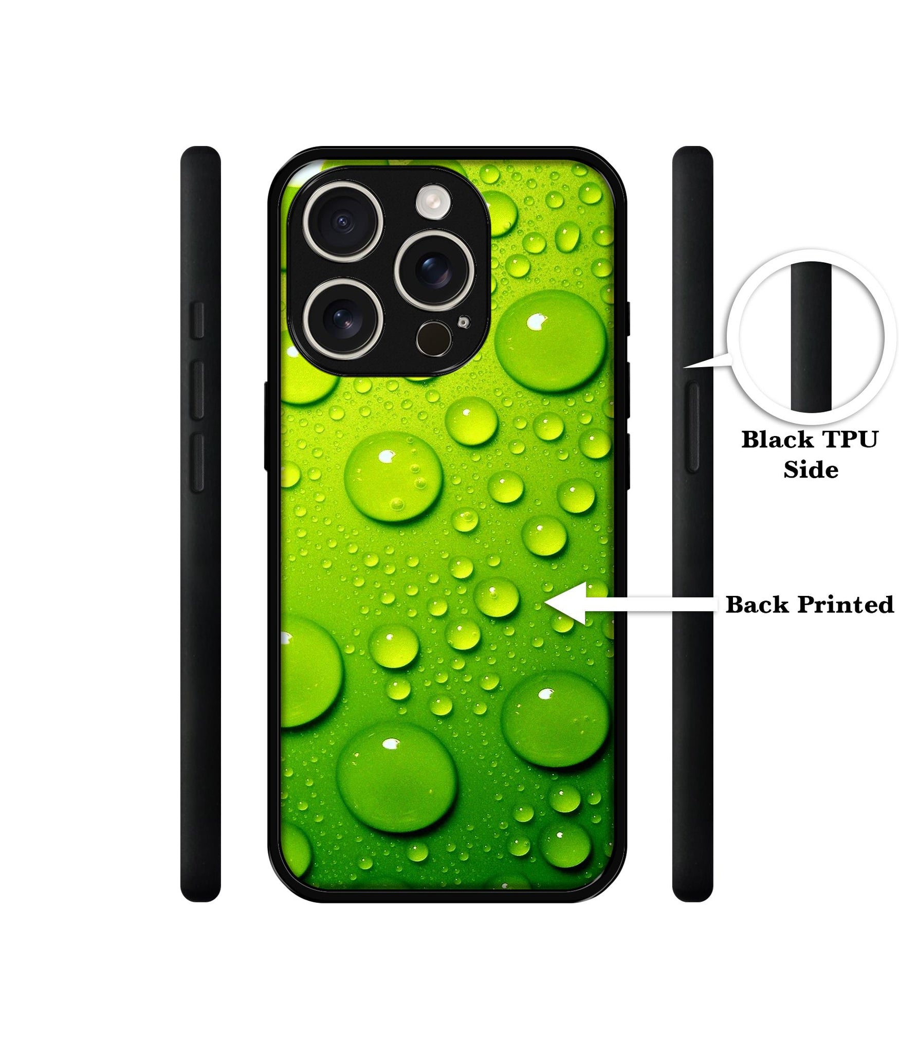 Green Bubbles Design Designer 2D Printed Back Case Cover for Apple iPhone 16 Pro