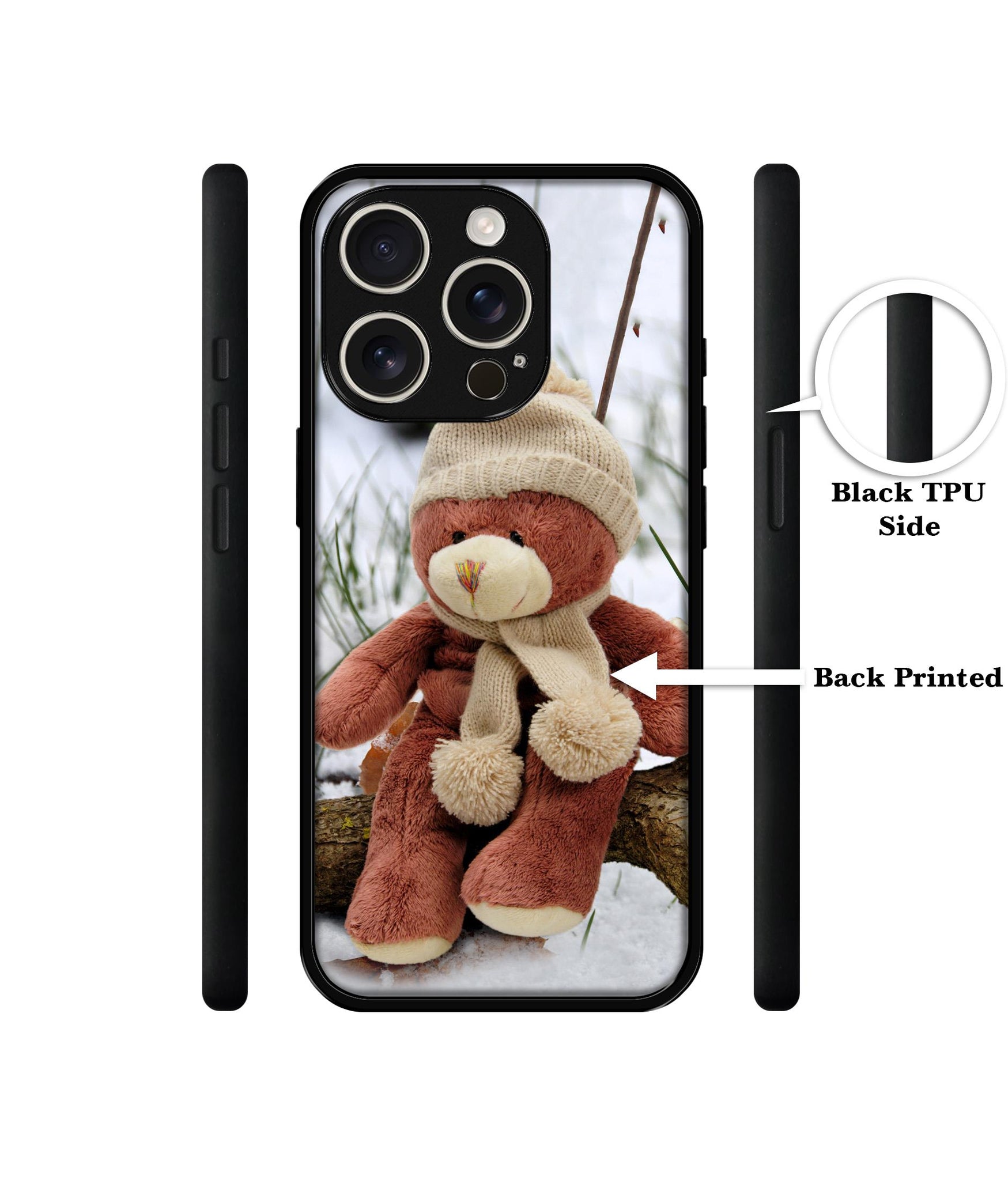 Woolen Bear Design Designer 2D Printed Back Case Cover for Apple iPhone 16 Pro