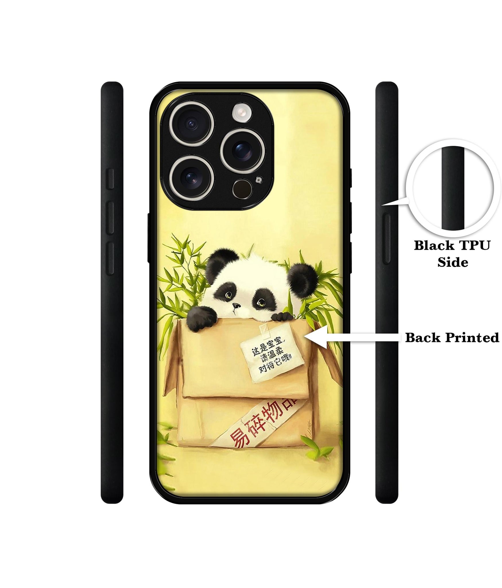 Panda In Box Design Designer 2D Printed Back Case Cover for Apple iPhone 16 Pro