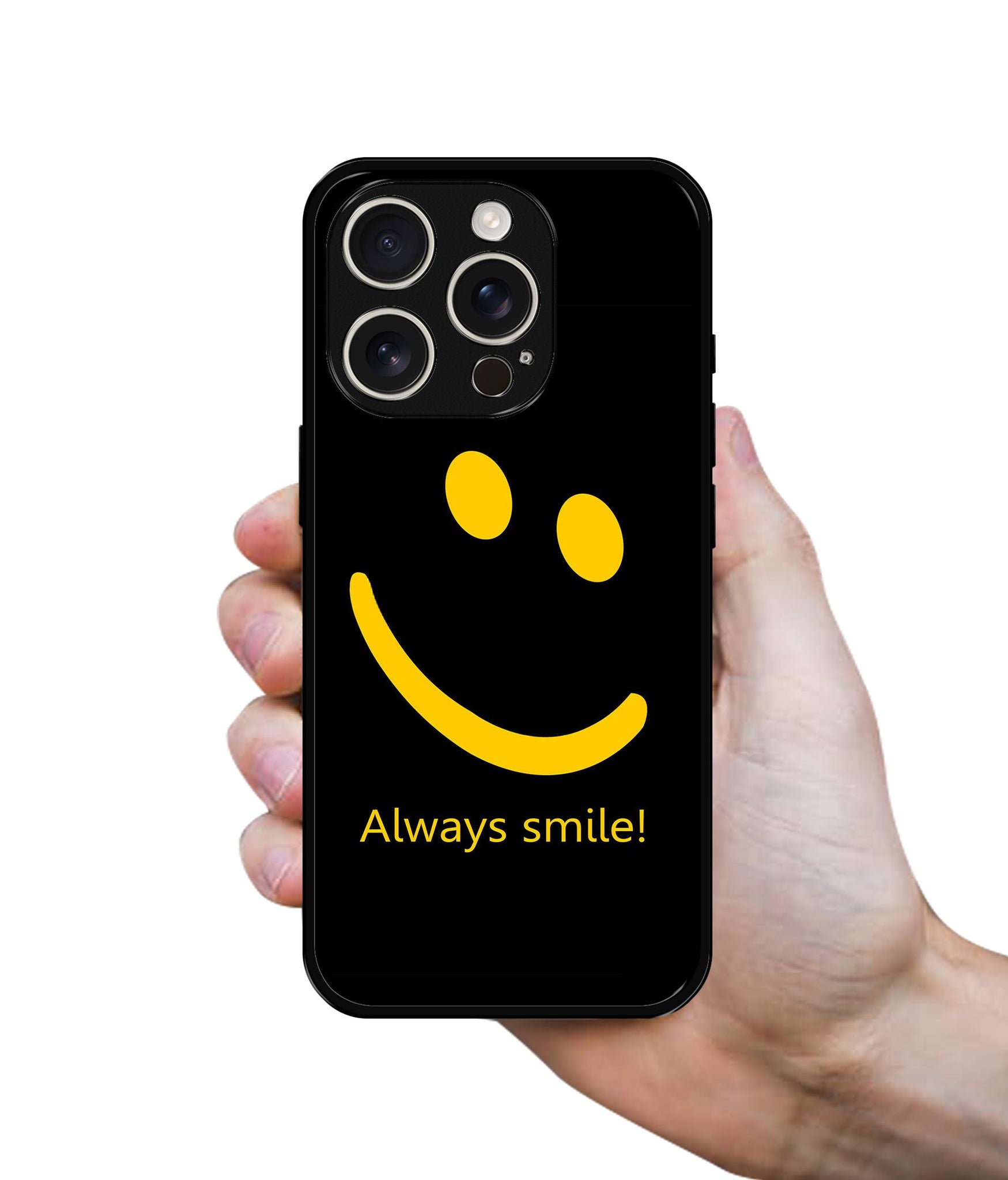 Always Smile Quote Design Designer 2D Printed Back Case Cover for Apple iPhone 16 Pro