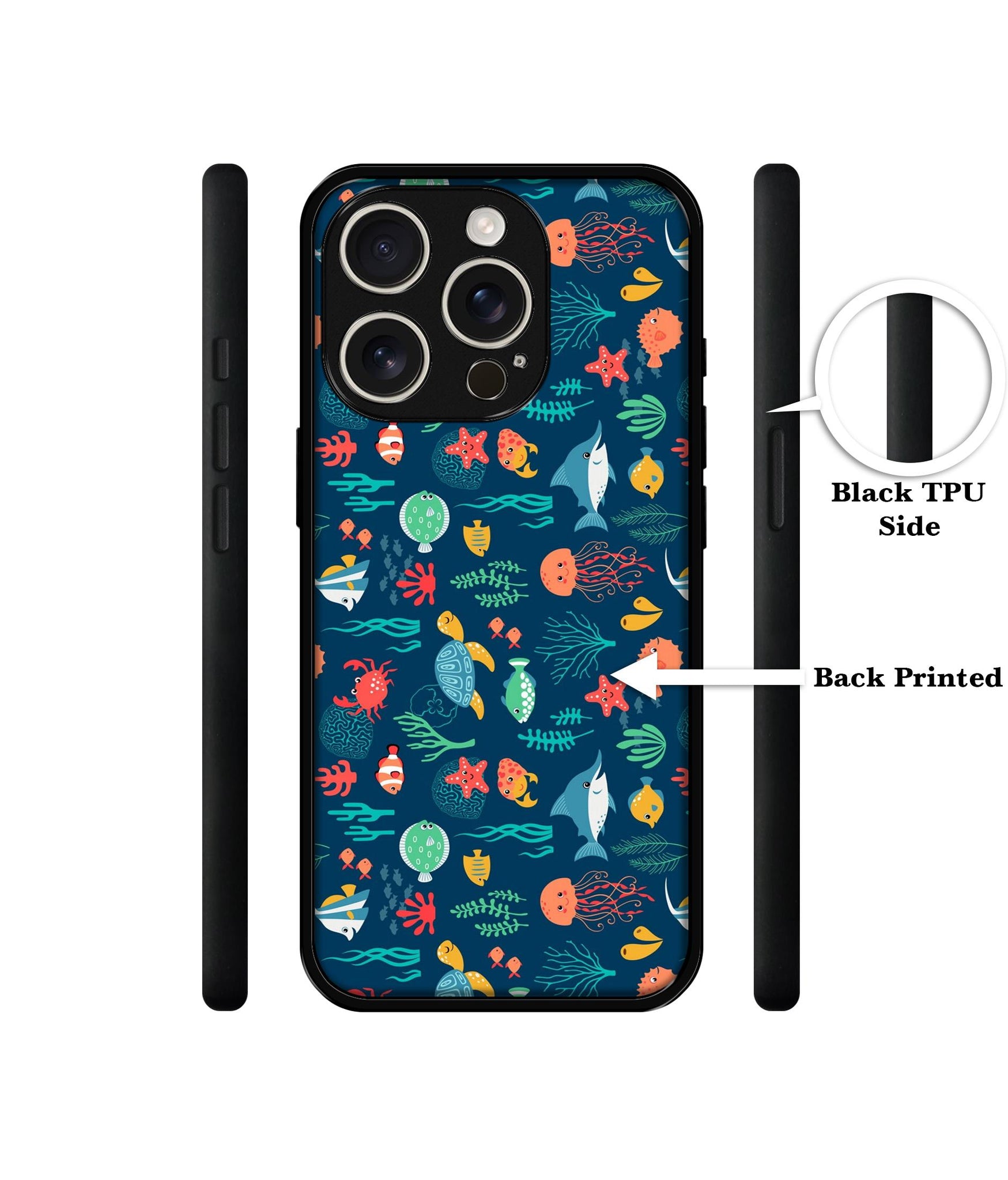 Aquarium Texture Design Designer 2D Printed Back Case Cover for Apple iPhone 16 Pro