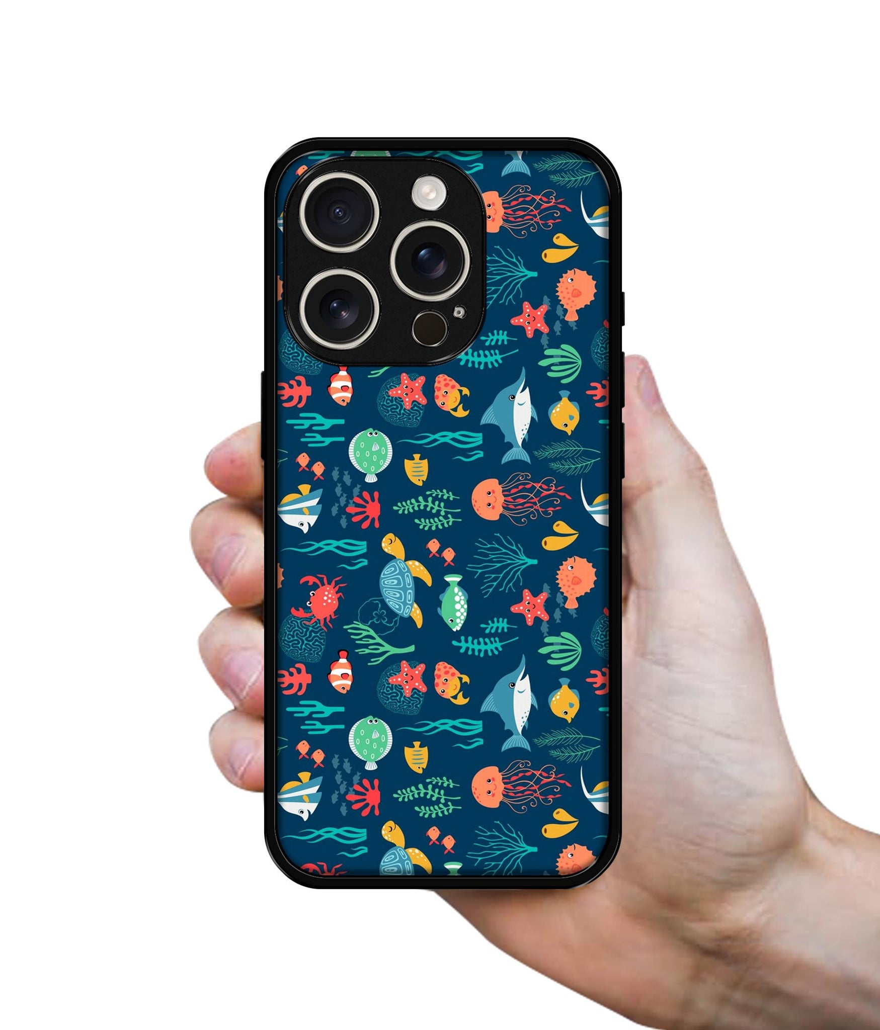 Aquarium Texture Design Designer 2D Printed Back Case Cover for Apple iPhone 16 Pro