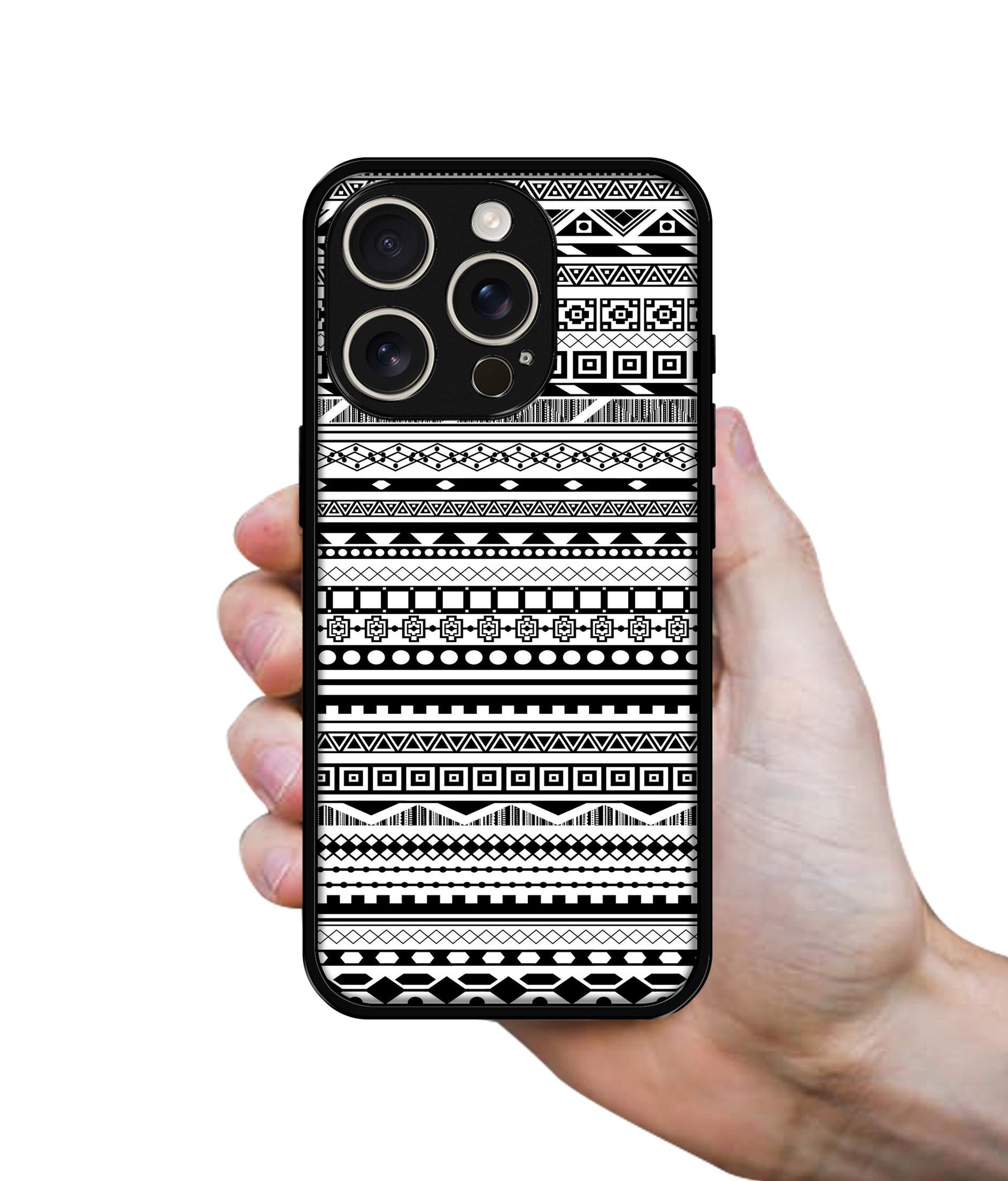 Black & White Patterns Design Designer 2D Printed Back Case Cover for Apple iPhone 16 Pro