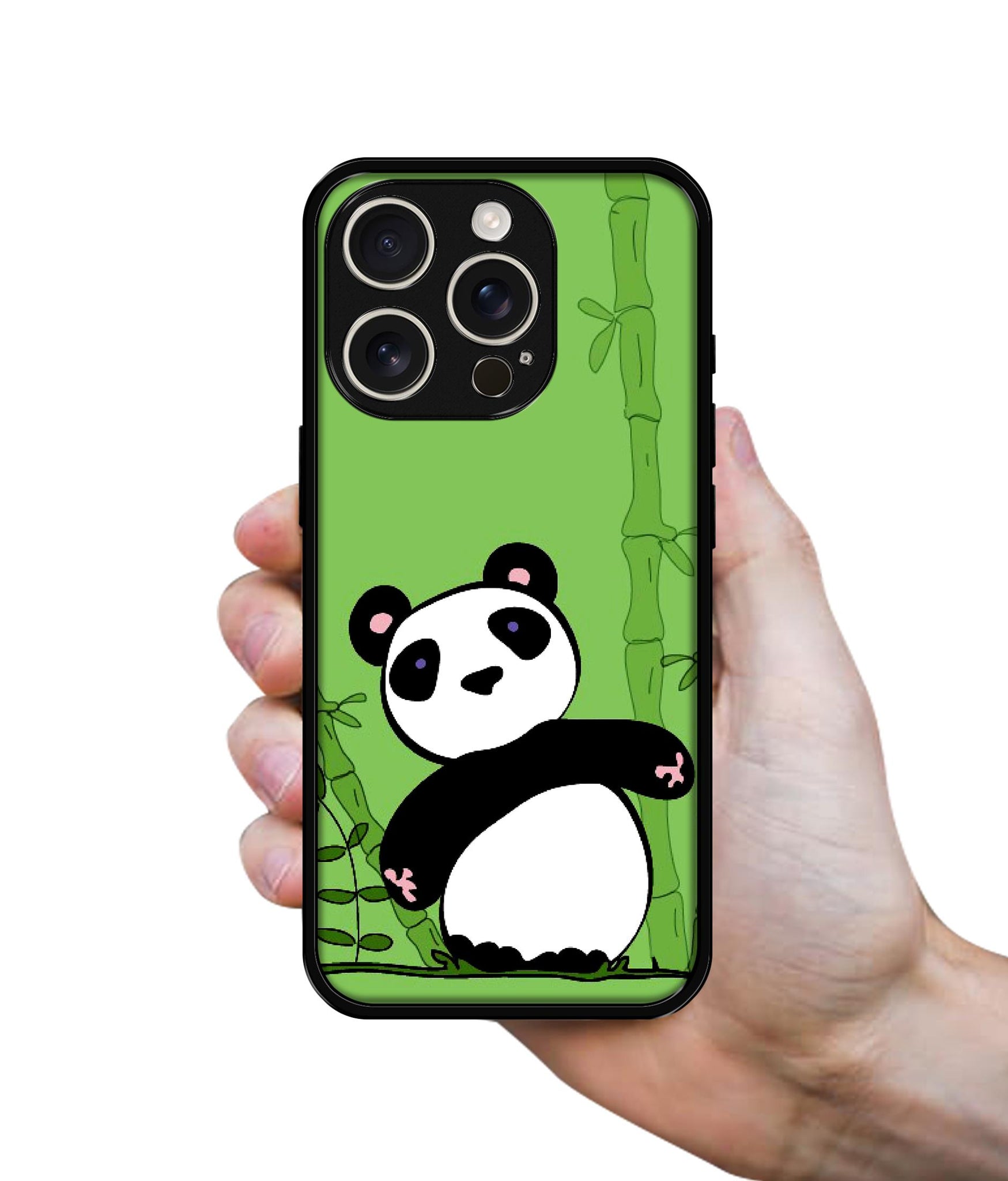 Panda with Bamboo Design Designer 2D Printed Back Case Cover for Apple iPhone 16 Pro