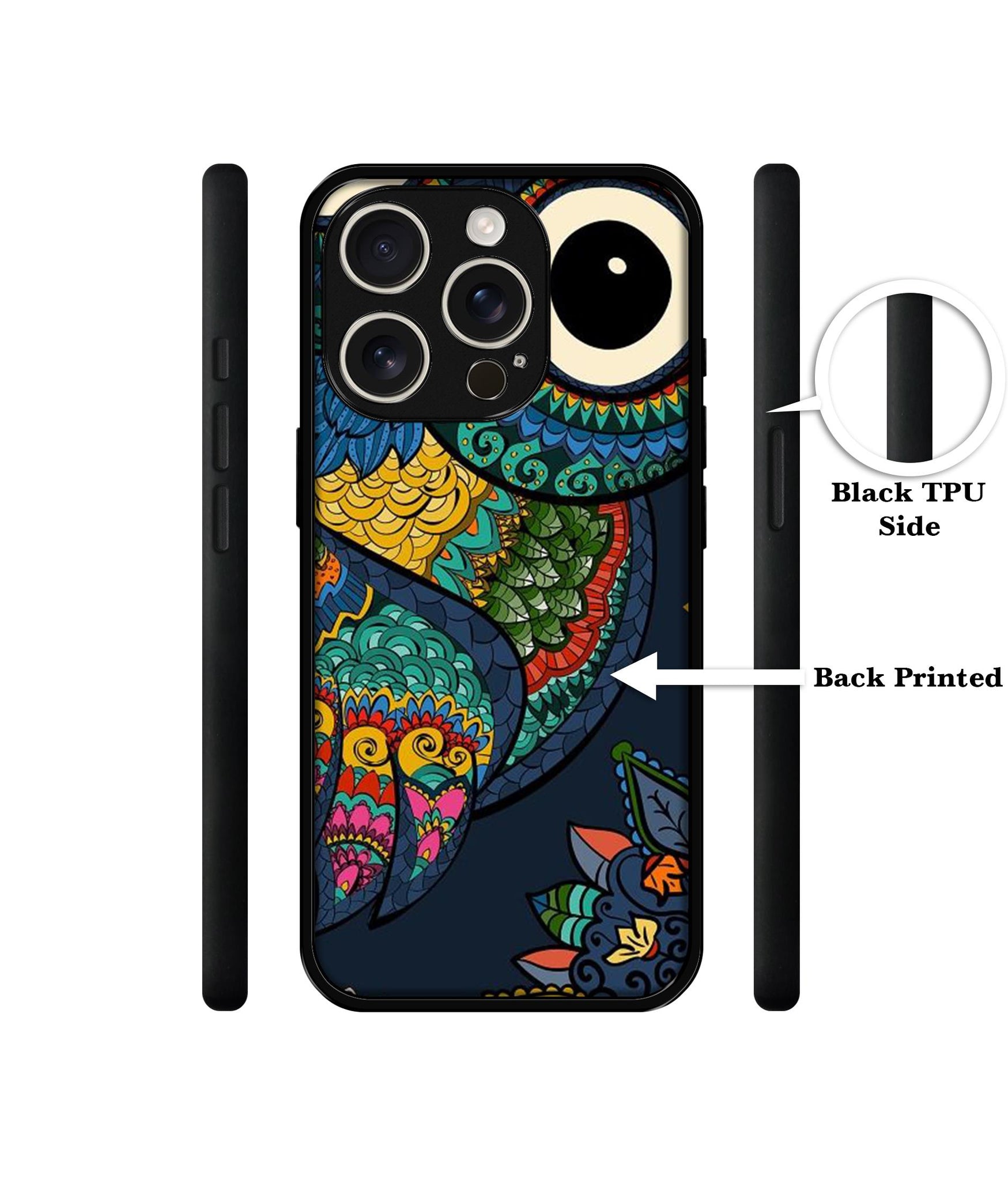 Owl Illustration Design Designer 2D Printed Back Case Cover for Apple iPhone 16 Pro