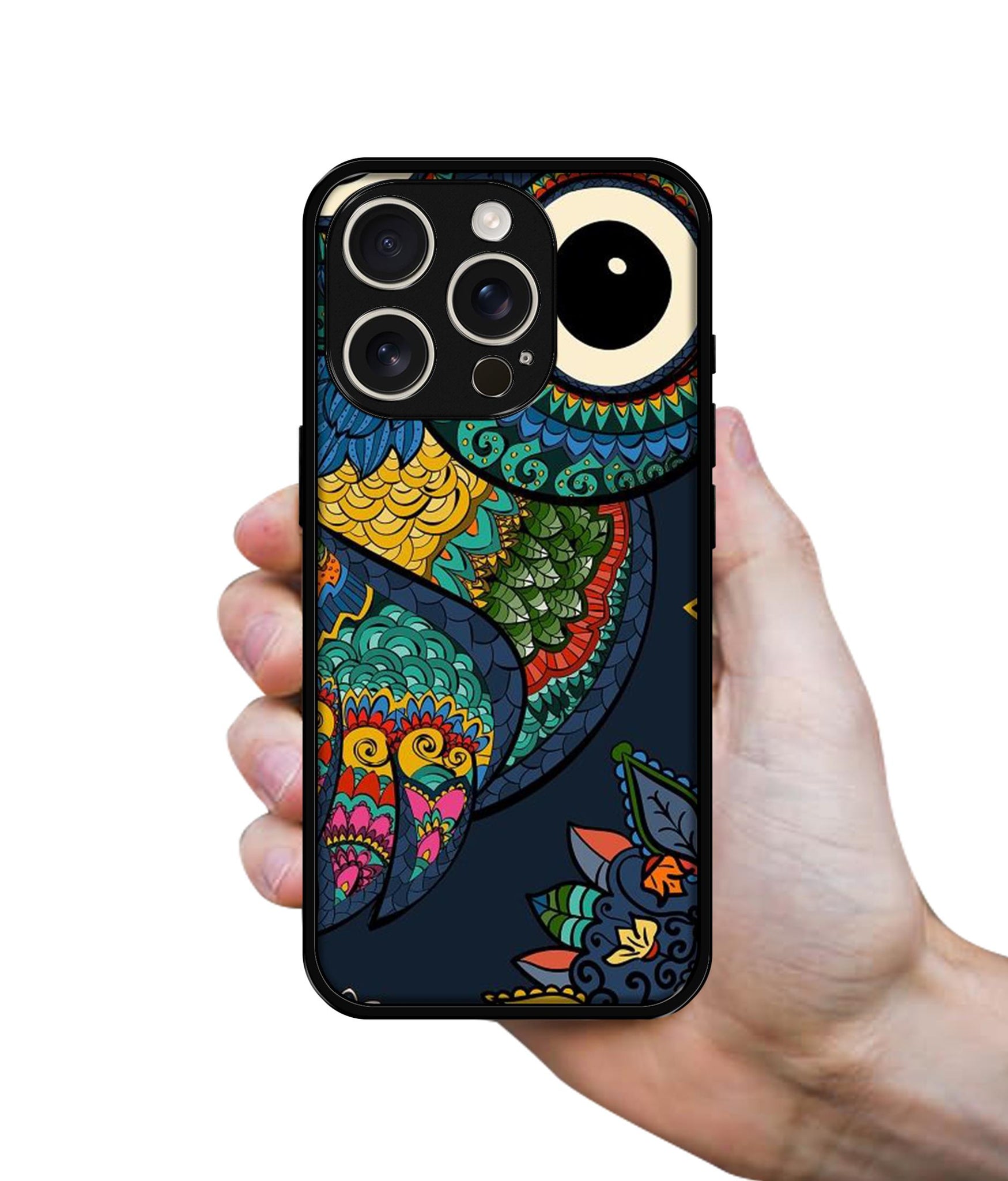 Owl Illustration Design Designer 2D Printed Back Case Cover for Apple iPhone 16 Pro