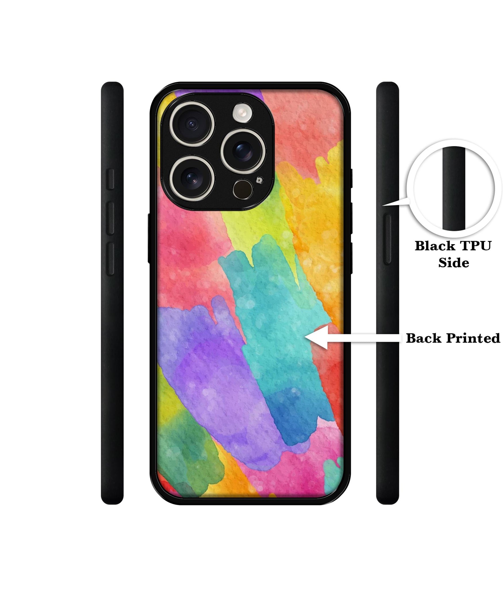 Water Paint Colorful Abstract Design Designer 2D Printed Back Case Cover for Apple iPhone 16 Pro