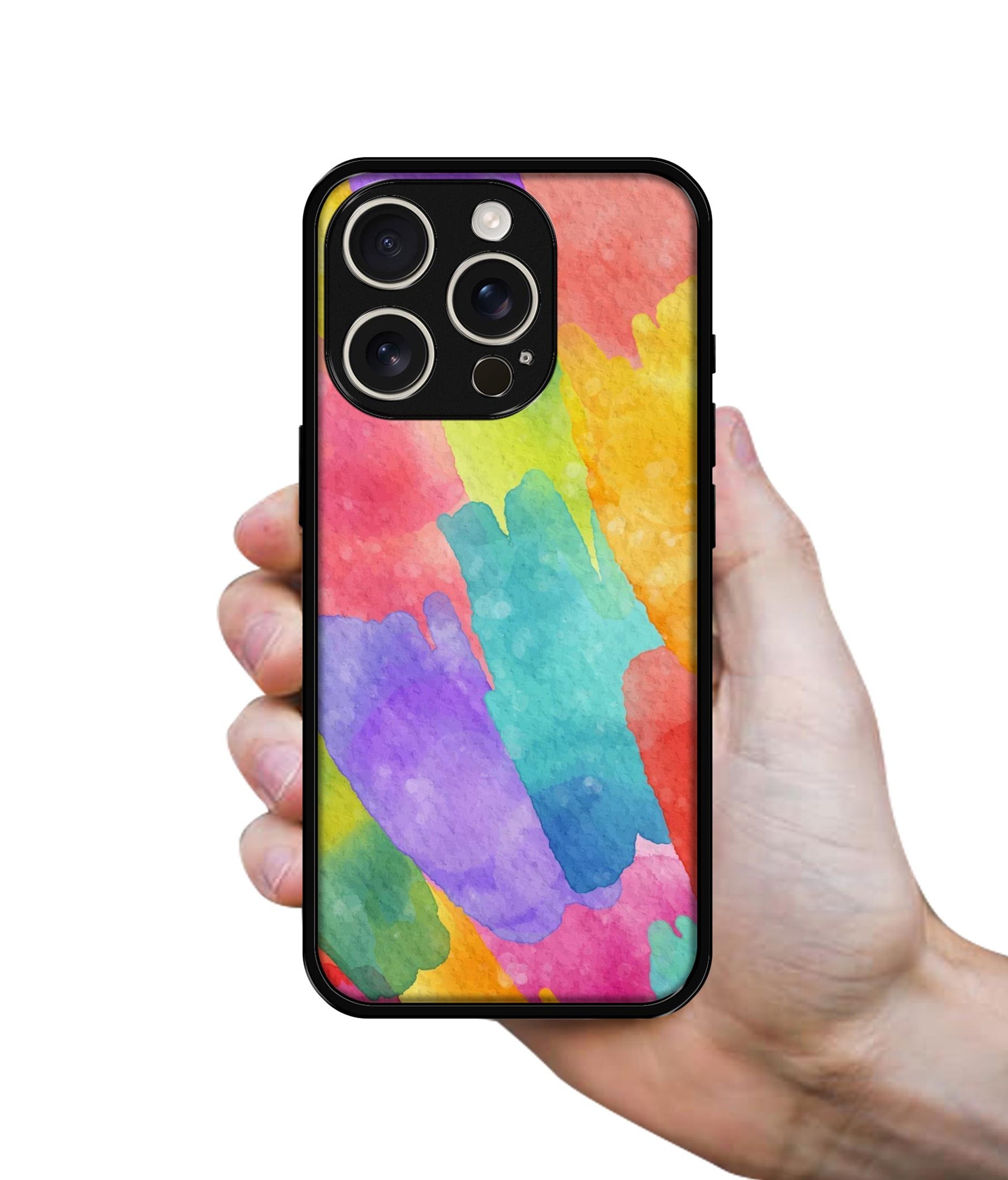 Water Paint Colorful Abstract Design Designer 2D Printed Back Case Cover for Apple iPhone 16 Pro