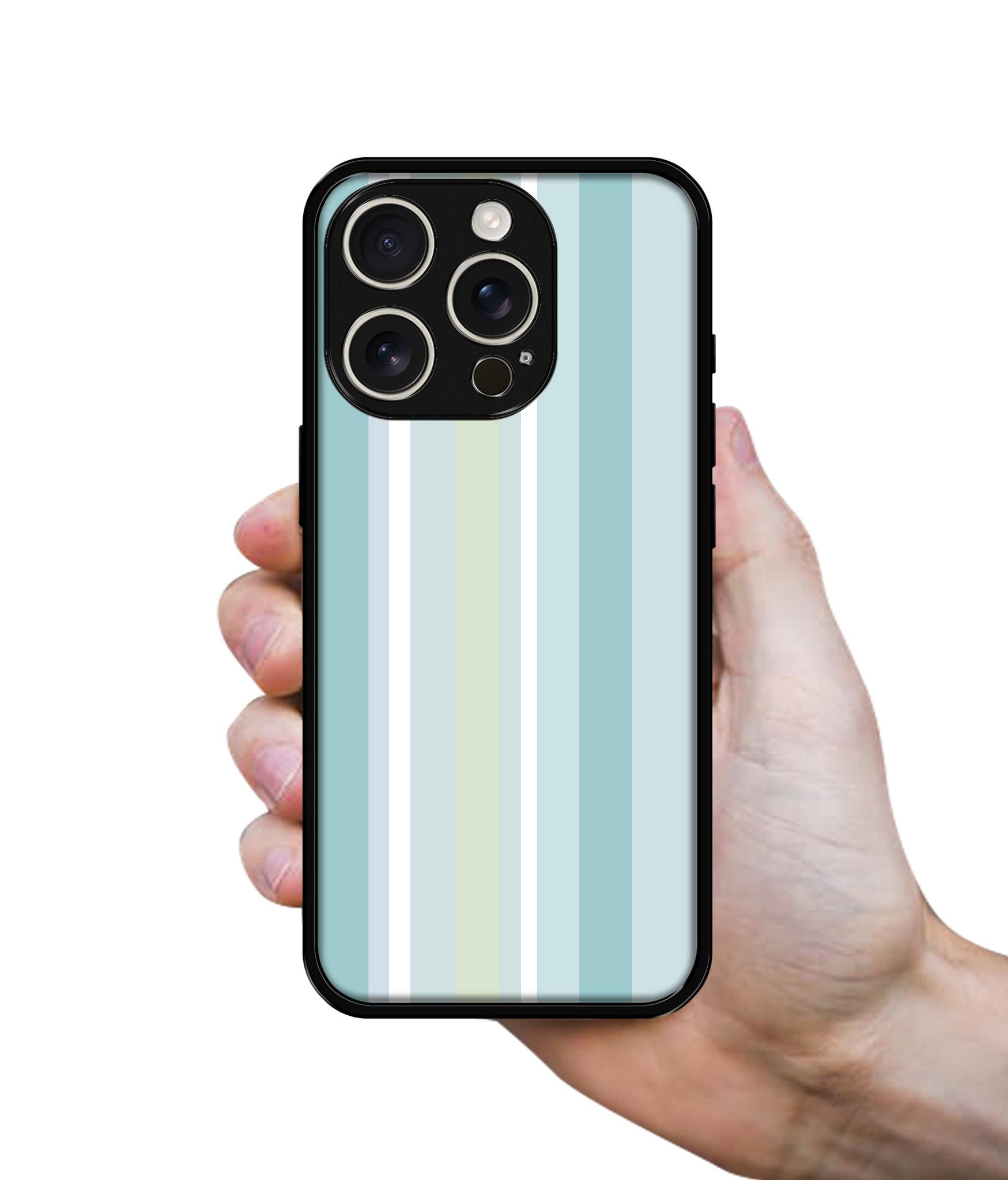 Light Green Stripes Design Designer 2D Printed Back Case Cover for Apple iPhone 16 Pro