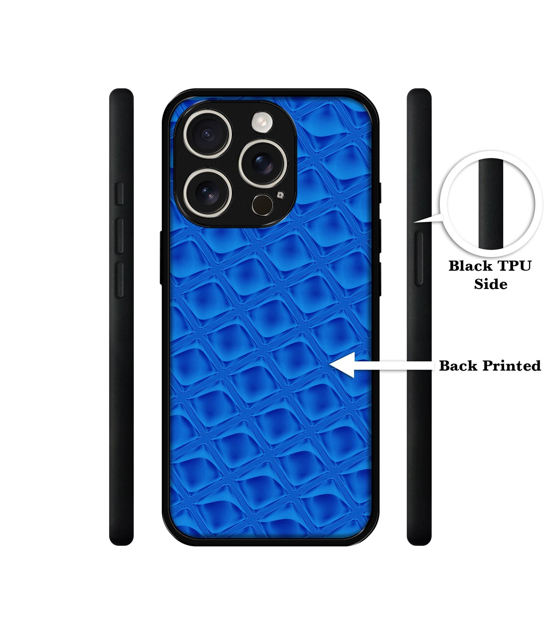 Blue Diamond Design Designer 2D Printed Back Case Cover for Apple iPhone 16 Pro