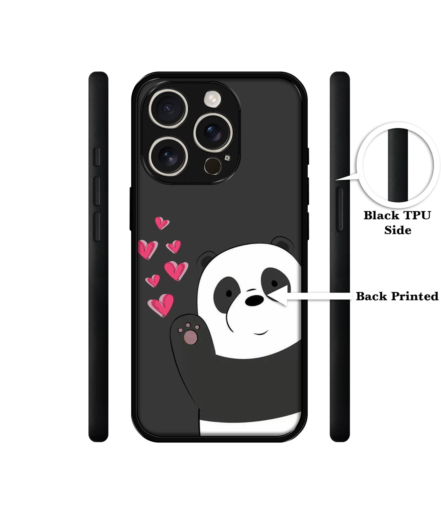 Love Panda Design Designer 2D Printed Back Case Cover for Apple iPhone 16 Pro