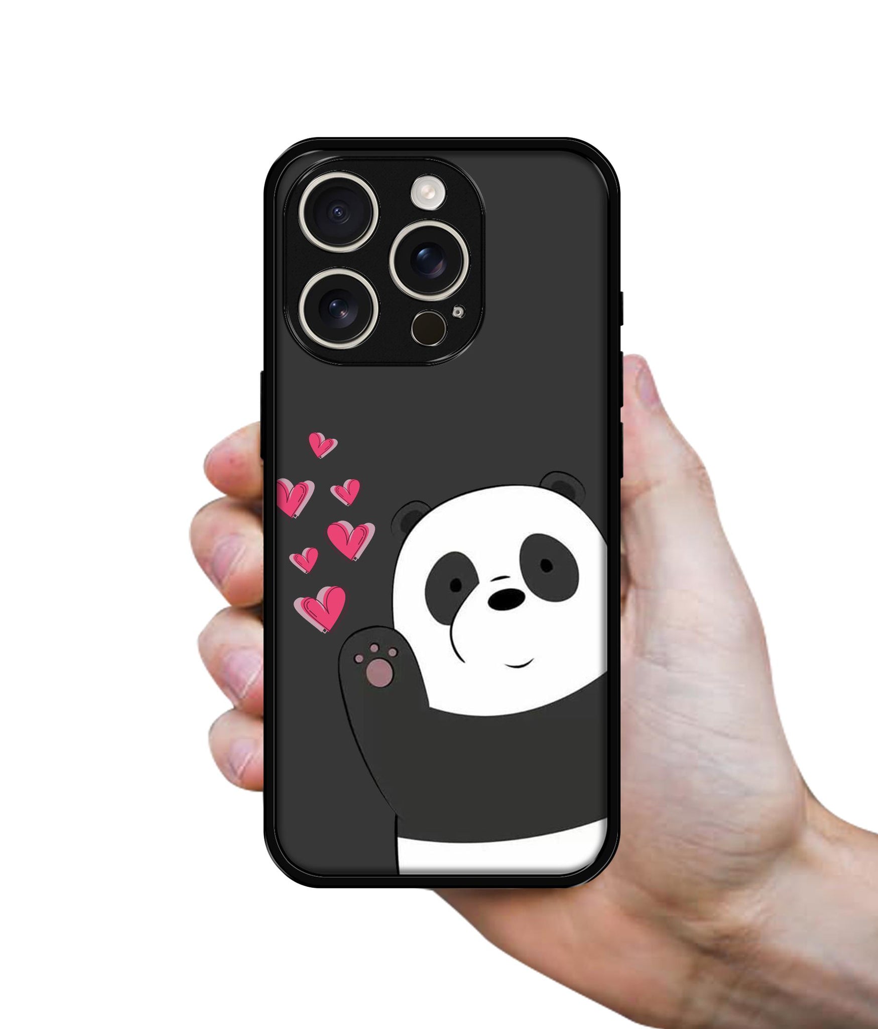 Love Panda Design Designer 2D Printed Back Case Cover for Apple iPhone 16 Pro