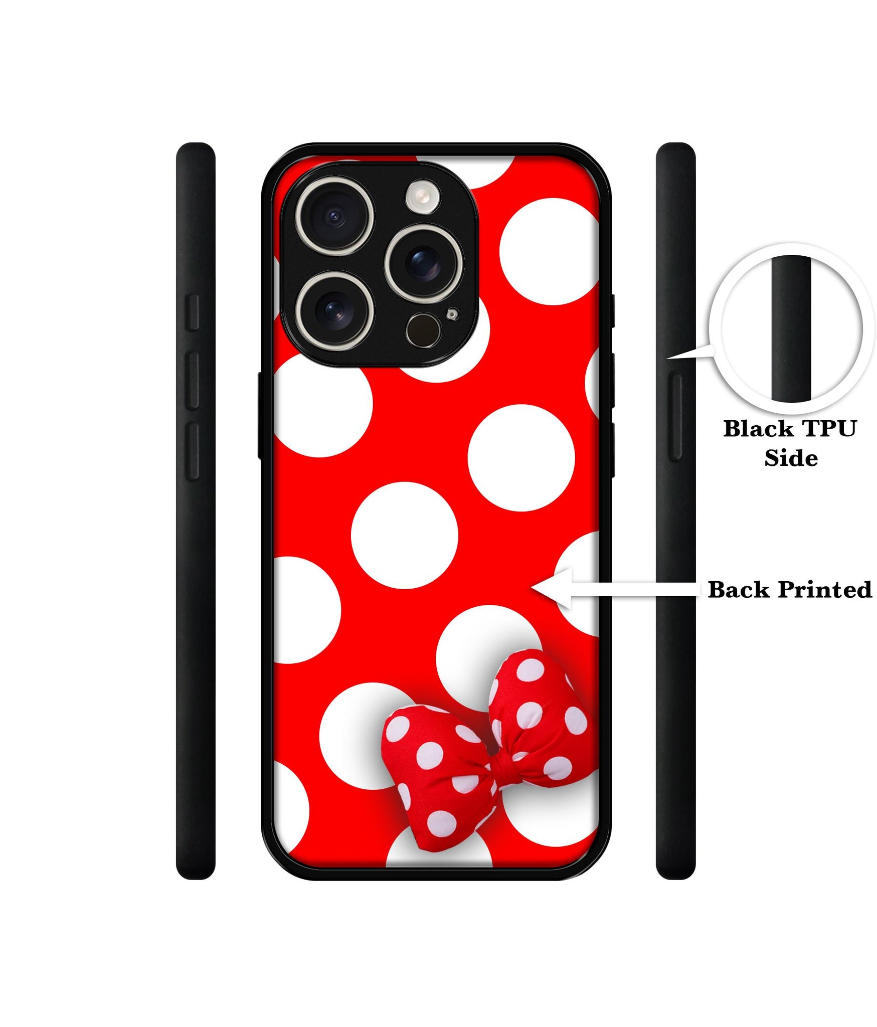 Red Polka Dots Design Designer 2D Printed Back Case Cover for Apple iPhone 16 Pro